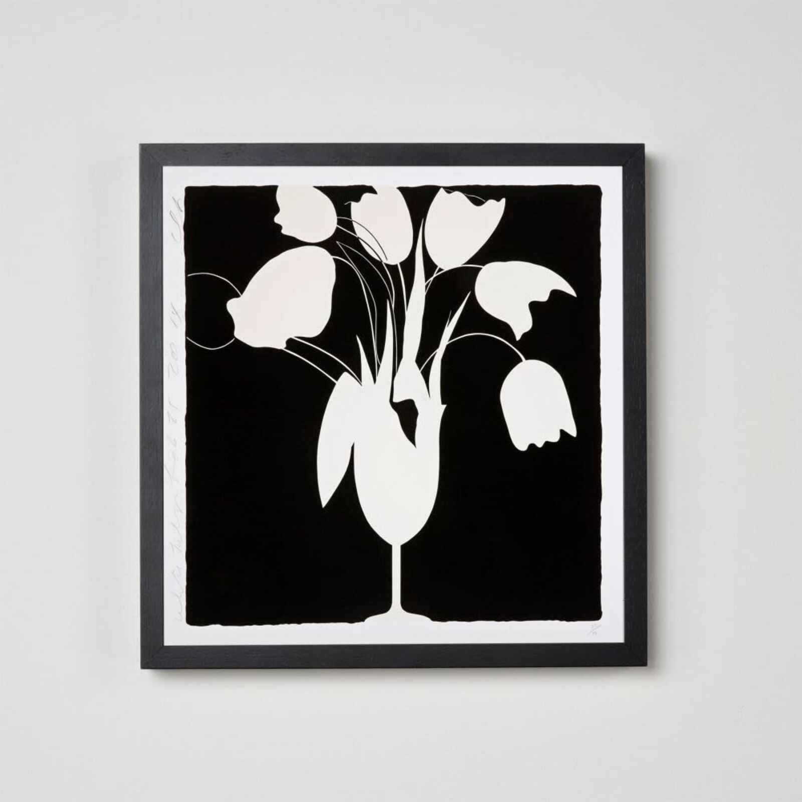 Artwork by Donald Sultan, White Tulips and Vase, Feb 25, 2014, Made of Silkscreen 