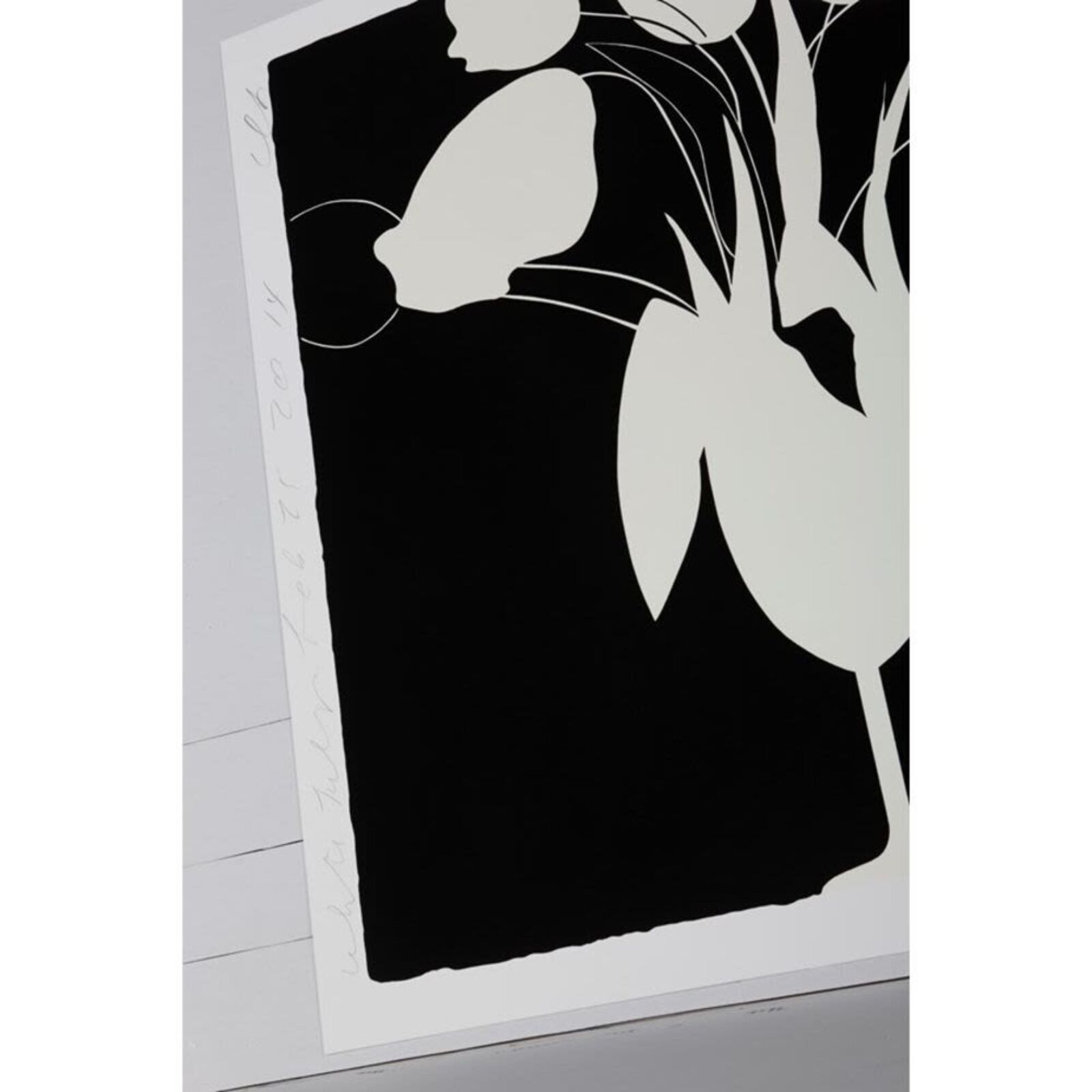 White Tulips and Vase, Feb 25, 2014 by Donald Sultan, 2014