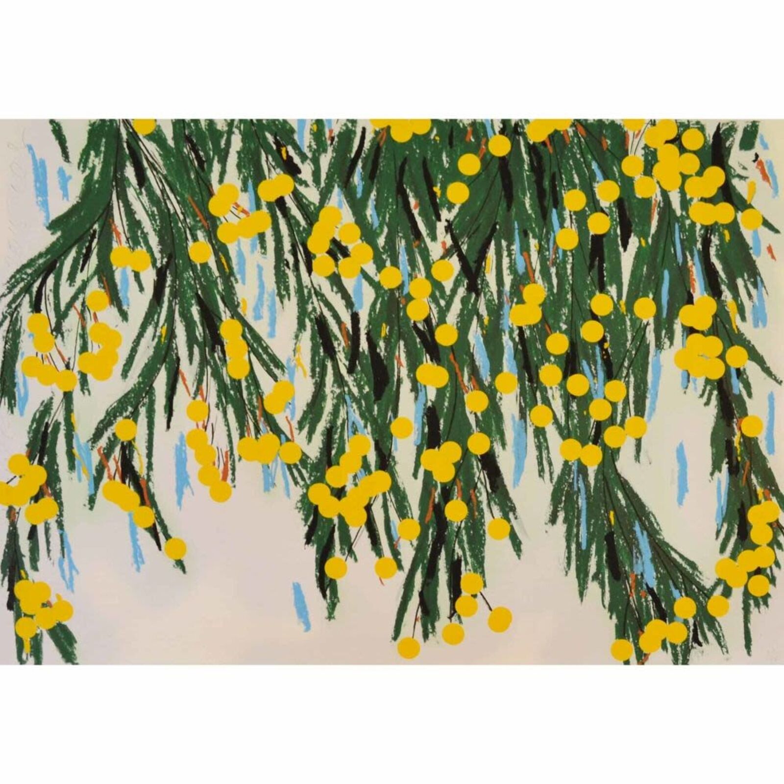 Artwork by Donald Sultan, Yellow Mimosa, July 23, 2015, Made of Silkscreen 