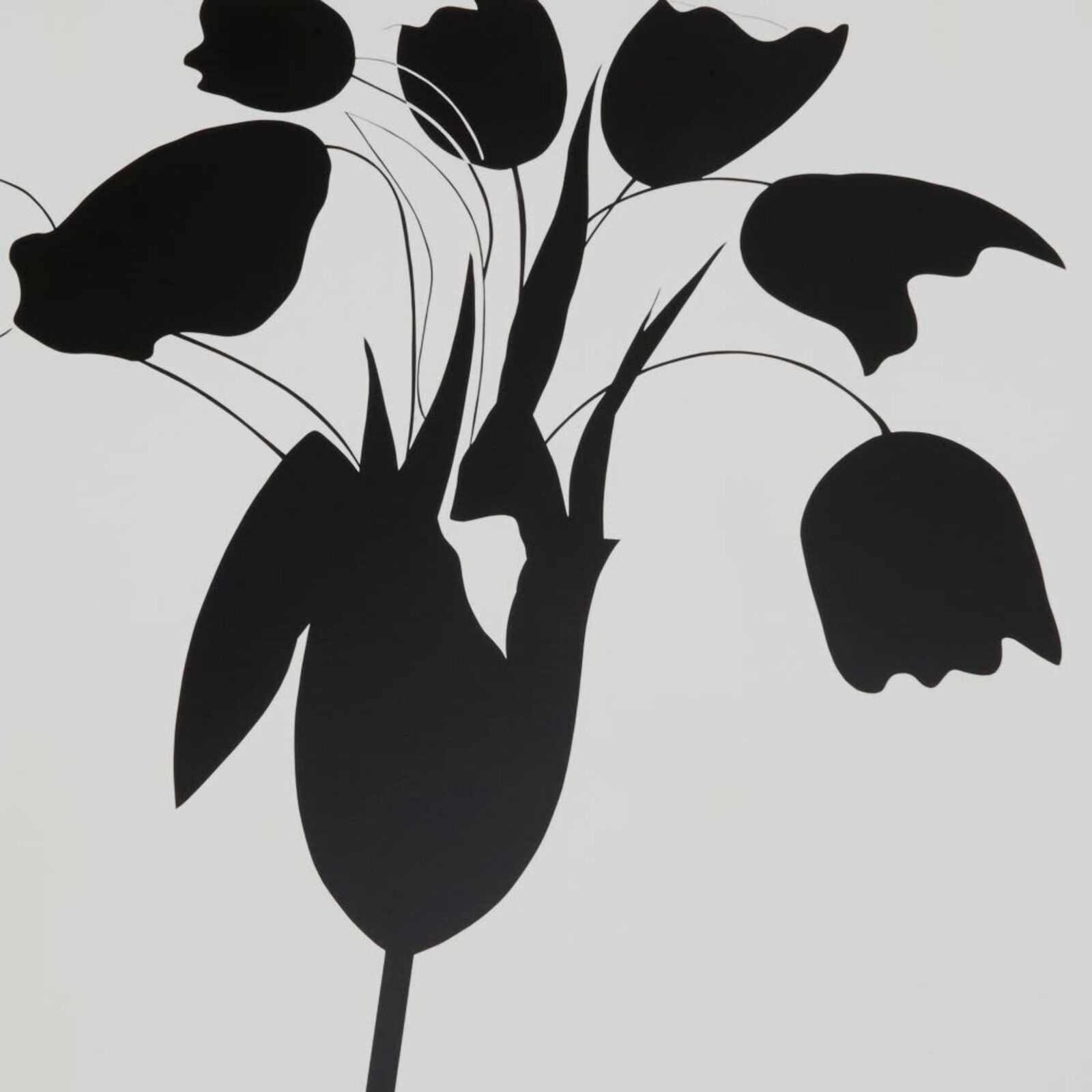 Artwork by Donald Sultan, Black Tulips and Vase, Feb 26, 2014, Made of Silkscreen 