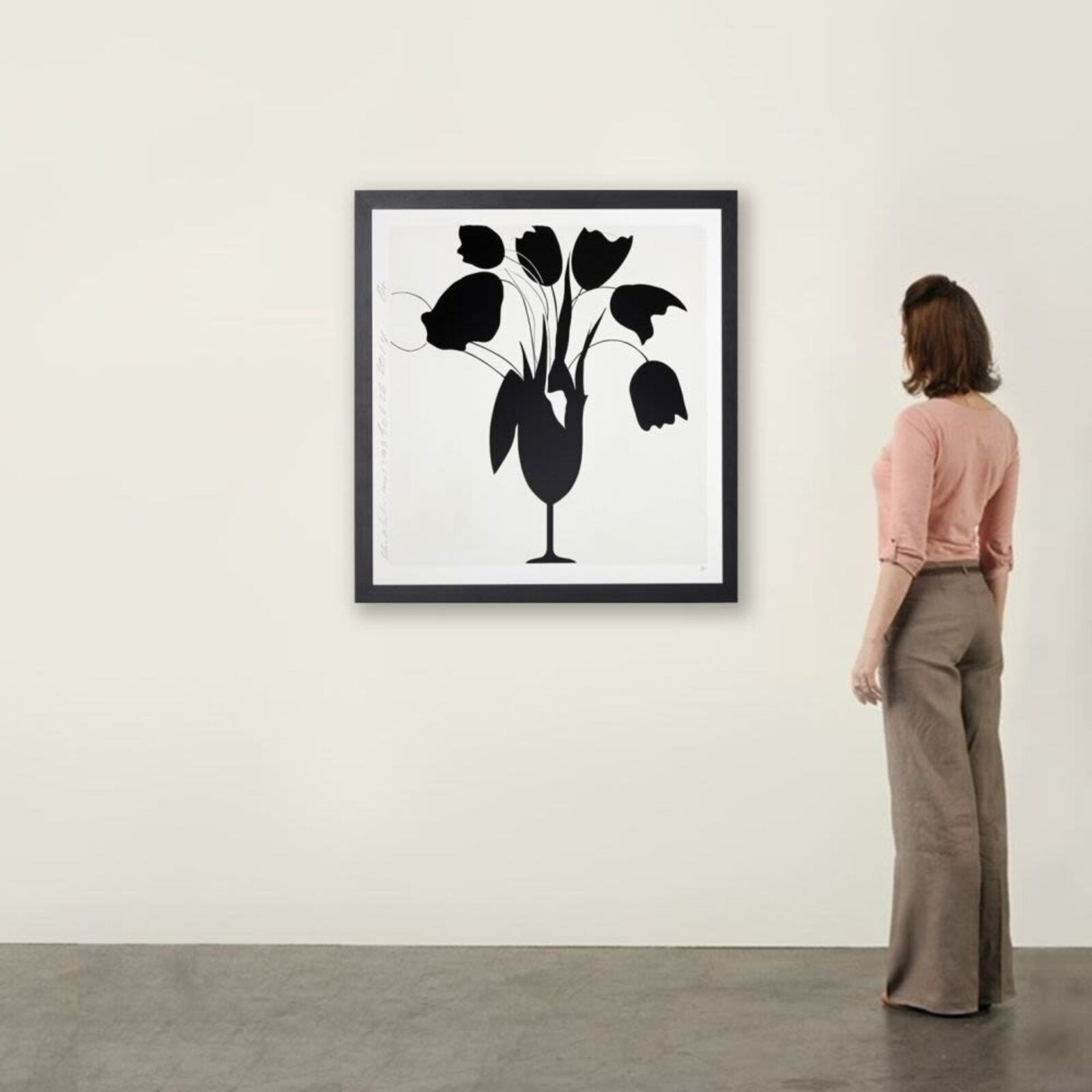 Artwork by Donald Sultan, Black Tulips and Vase, Feb 26, 2014, Made of Silkscreen 
