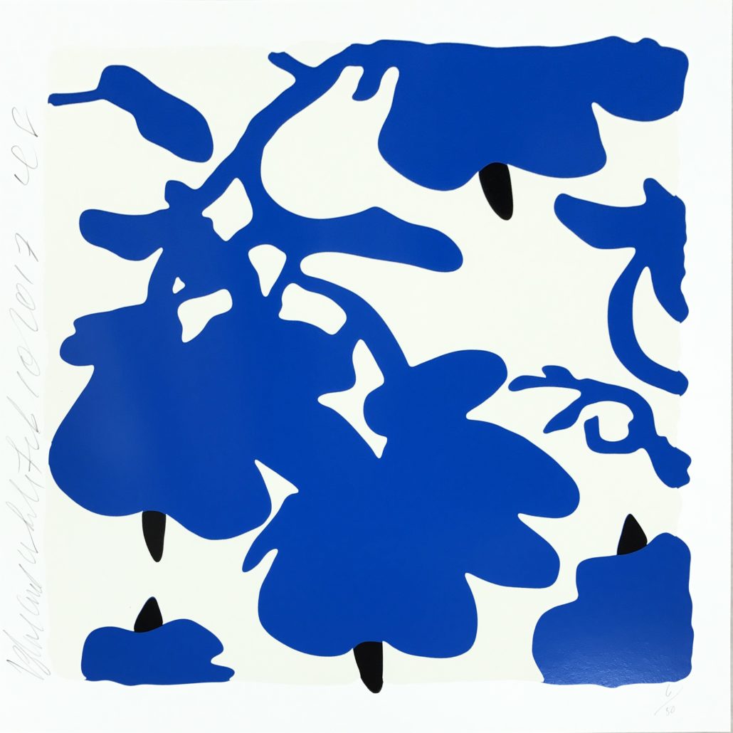 Lantern Flowers – Blue/White background by Donald Sultan, 2013