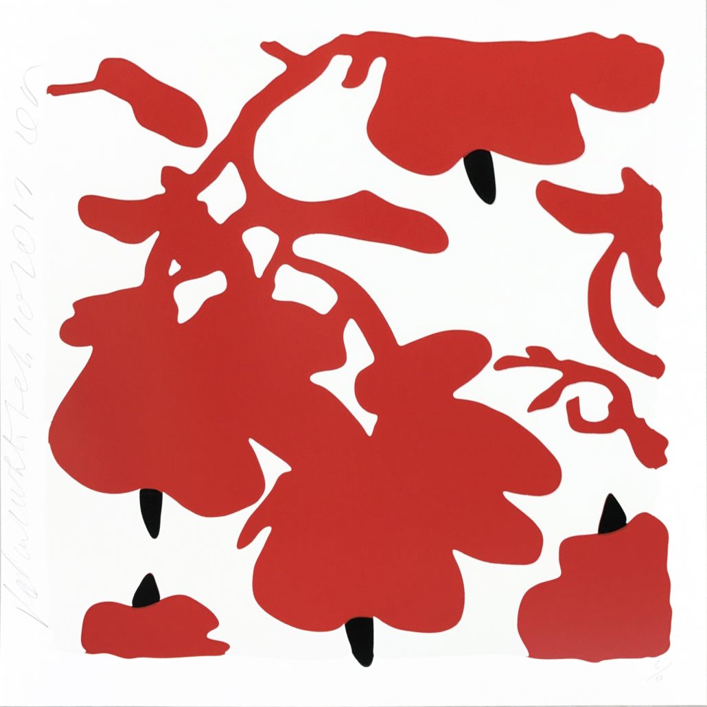 Lantern Flowers – Red/White background by Donald Sultan, 2013