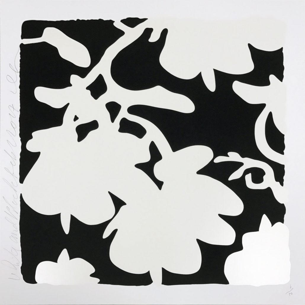 Lantern Flowers – White/Black background by Donald Sultan, 2013