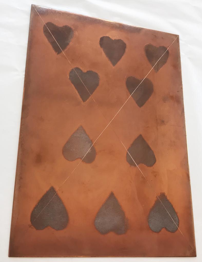 Playing Cards (Ten of Hearts) Plate by Donald Sultan, 1990
