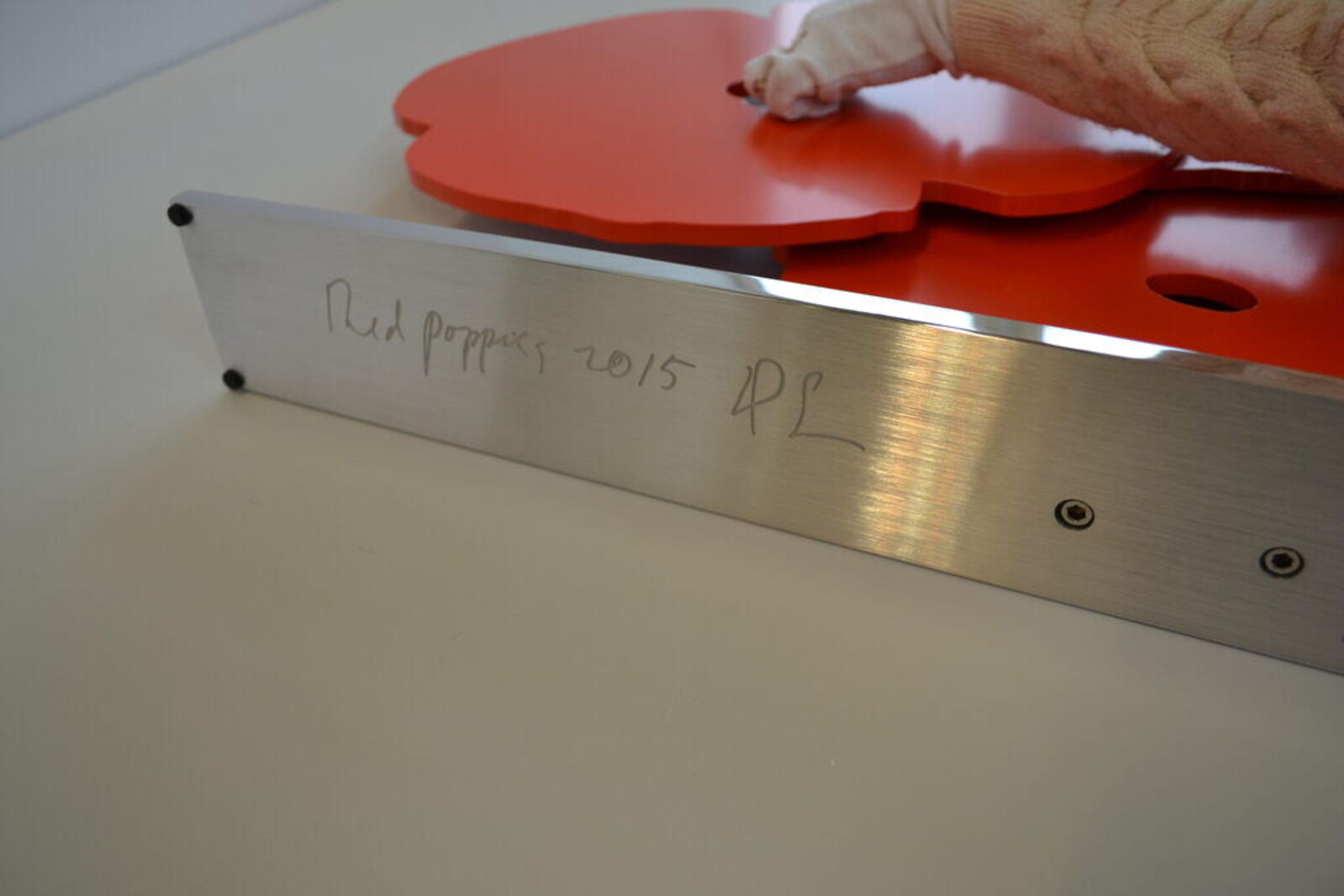 Artwork by Donald Sultan, Red Poppies, Made of Painted aluminum on polished aluminum base 
