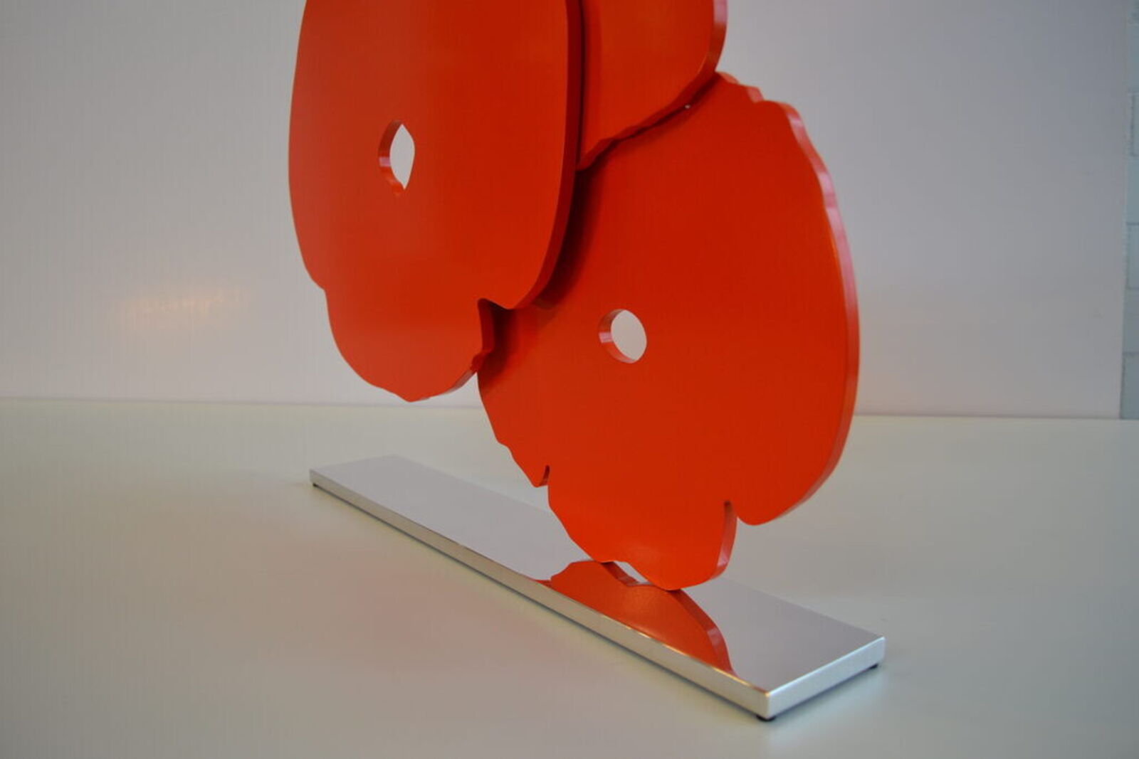 Artwork by Donald Sultan, Red Poppies, Made of Painted aluminum on polished aluminum base 