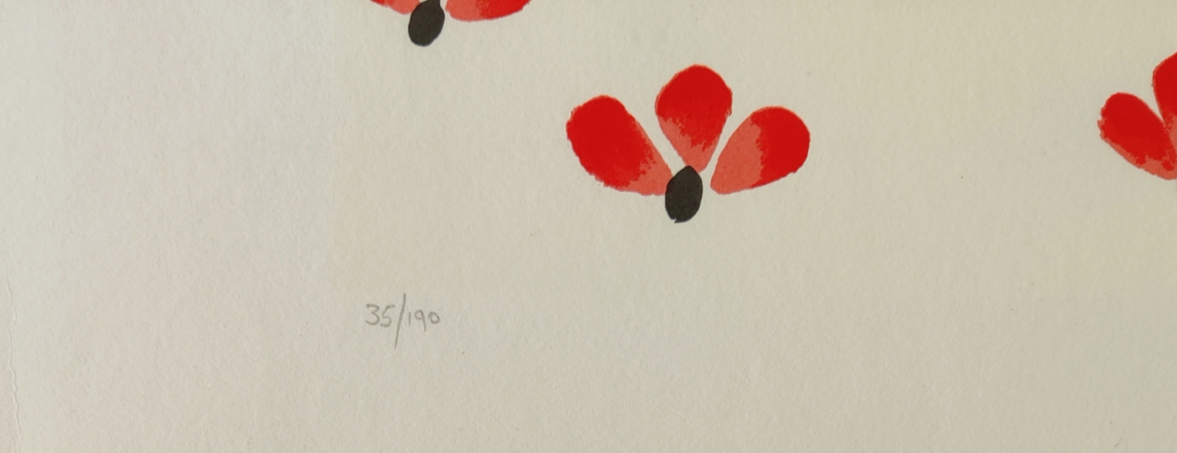 A painting of red poppies on a white background.