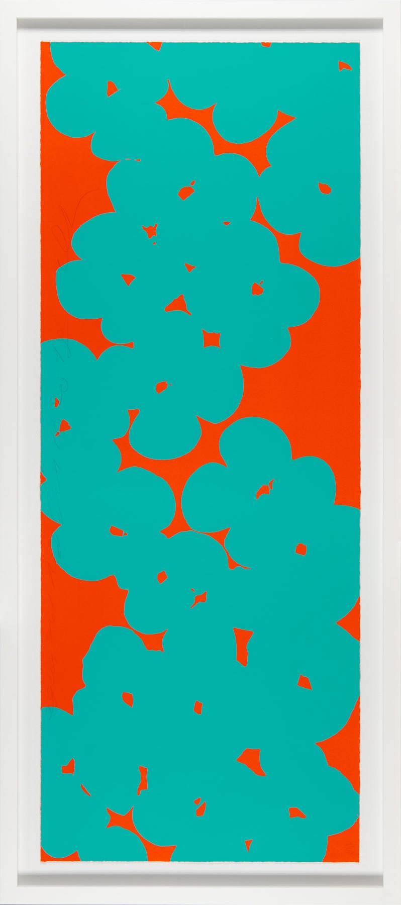 Artwork by Donald Sultan, Wallflowers (Aqua And Orange), Made of Screenprint 