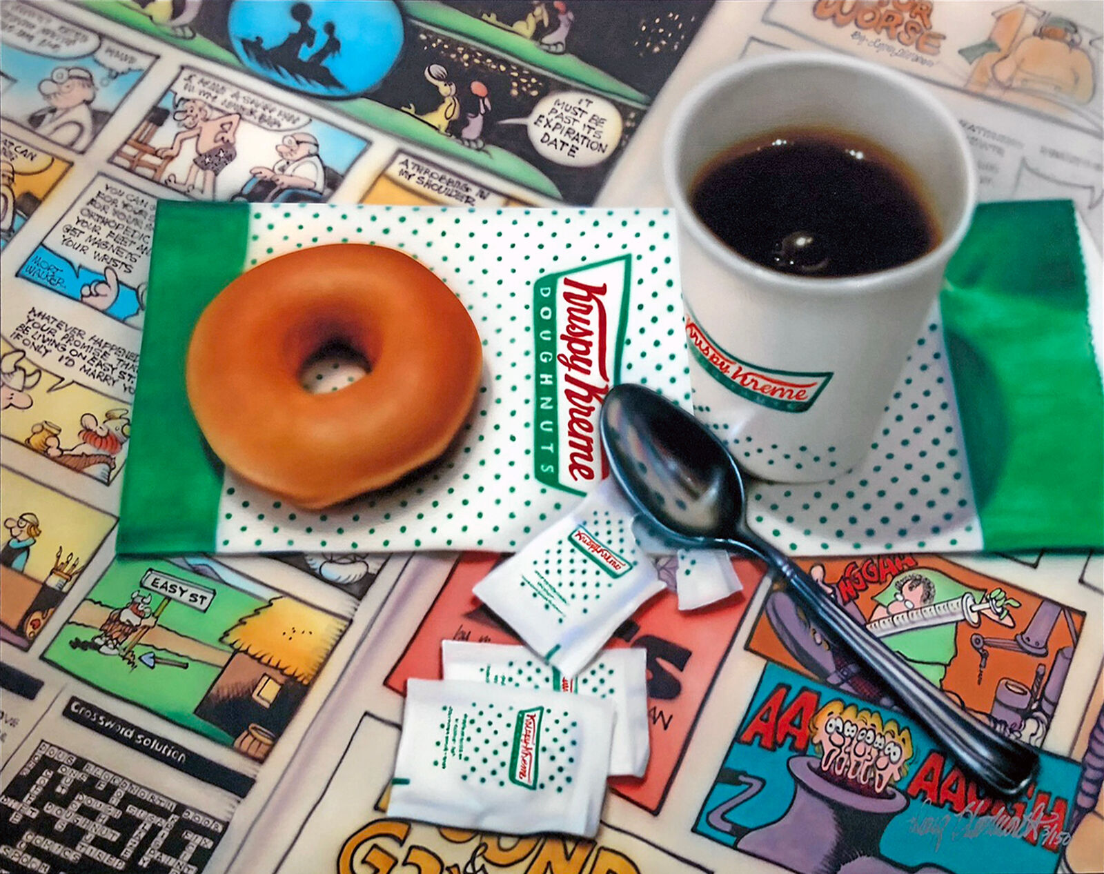 Artwork by Doug Bloodworth, Krispy Kreme (large signed giclee on canvas), Made of Giclee On Canvas 