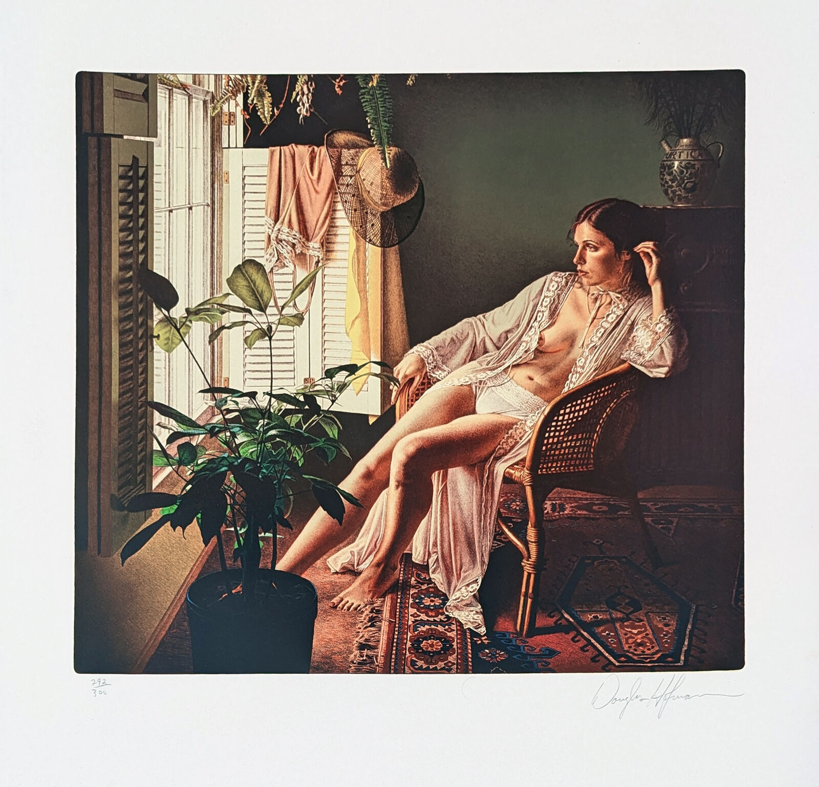 La Femme En Bleu (State II), hand signed lithograph by Douglas Hofmann, 1981