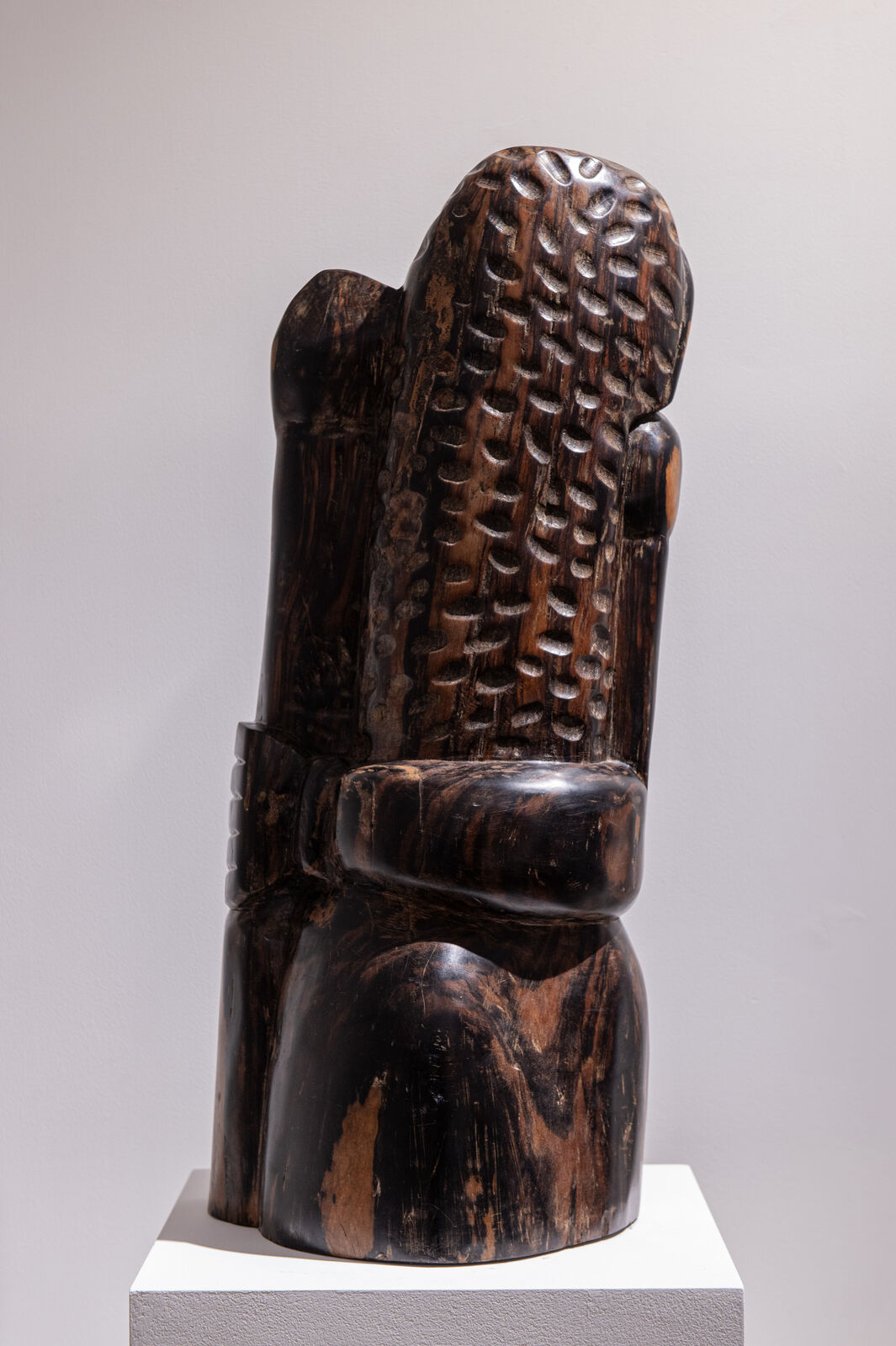 Artwork by Oku Ampofo, Primodial Instinct, Made of Queen ebony 