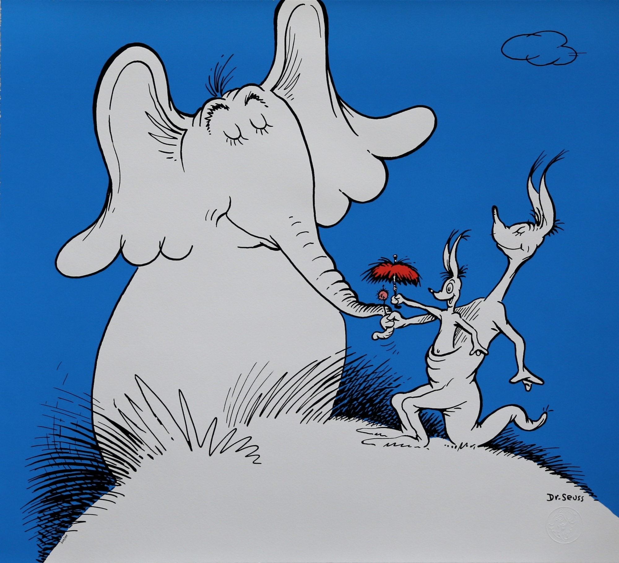 Artwork by Dr. Seuss, Horton 60th Anniversary Edition, Made of Serigraph on Coventry rag paper 