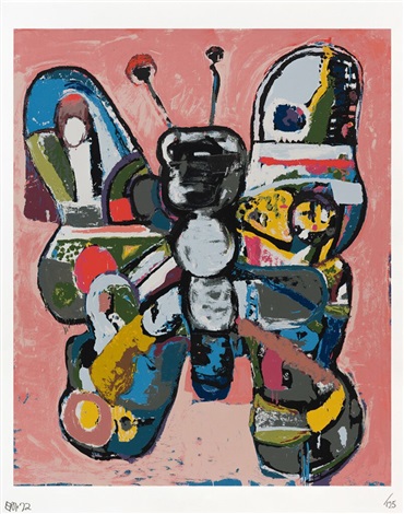 Artwork by Eddie Martinez, GPBF, Made of 21 Colour Screenprint on Arches BFK White 300gsm 