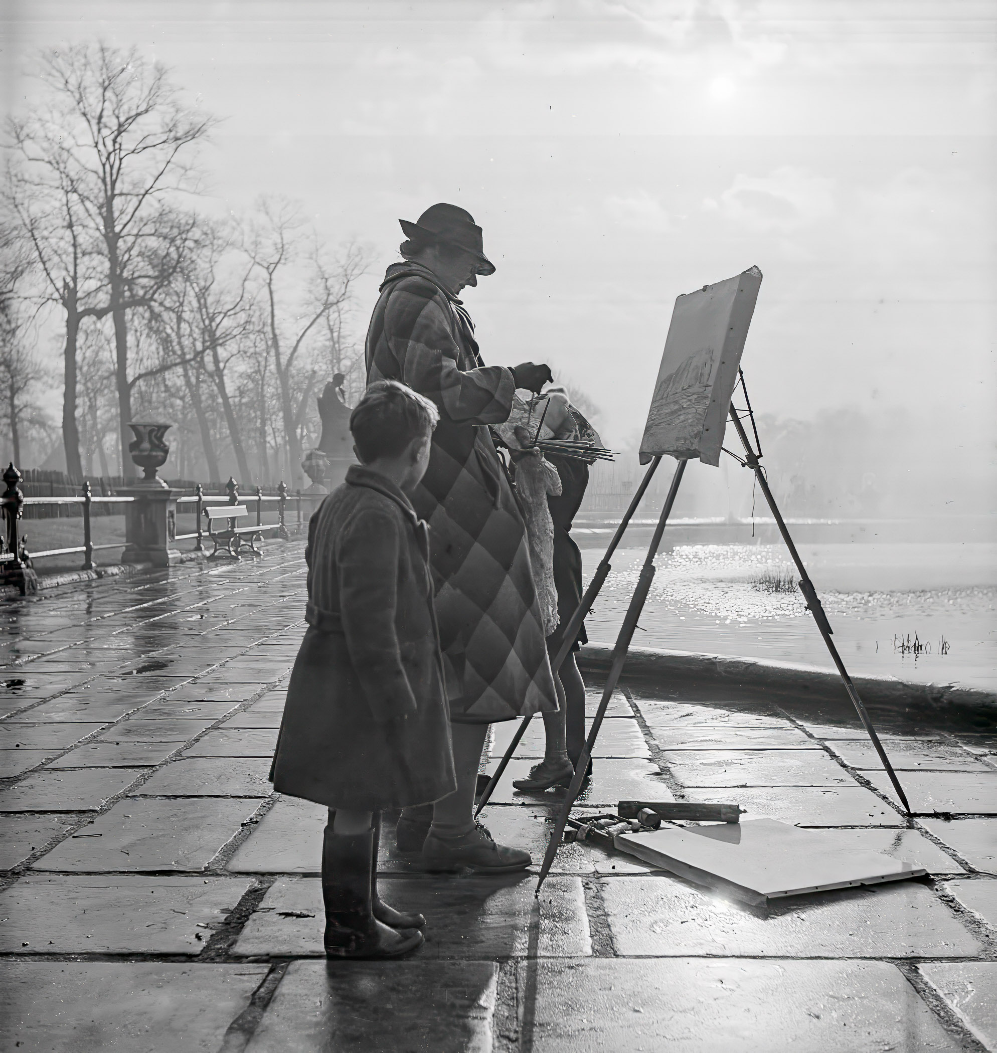 Painter at Italian Gate by Edward Quinn, 1950