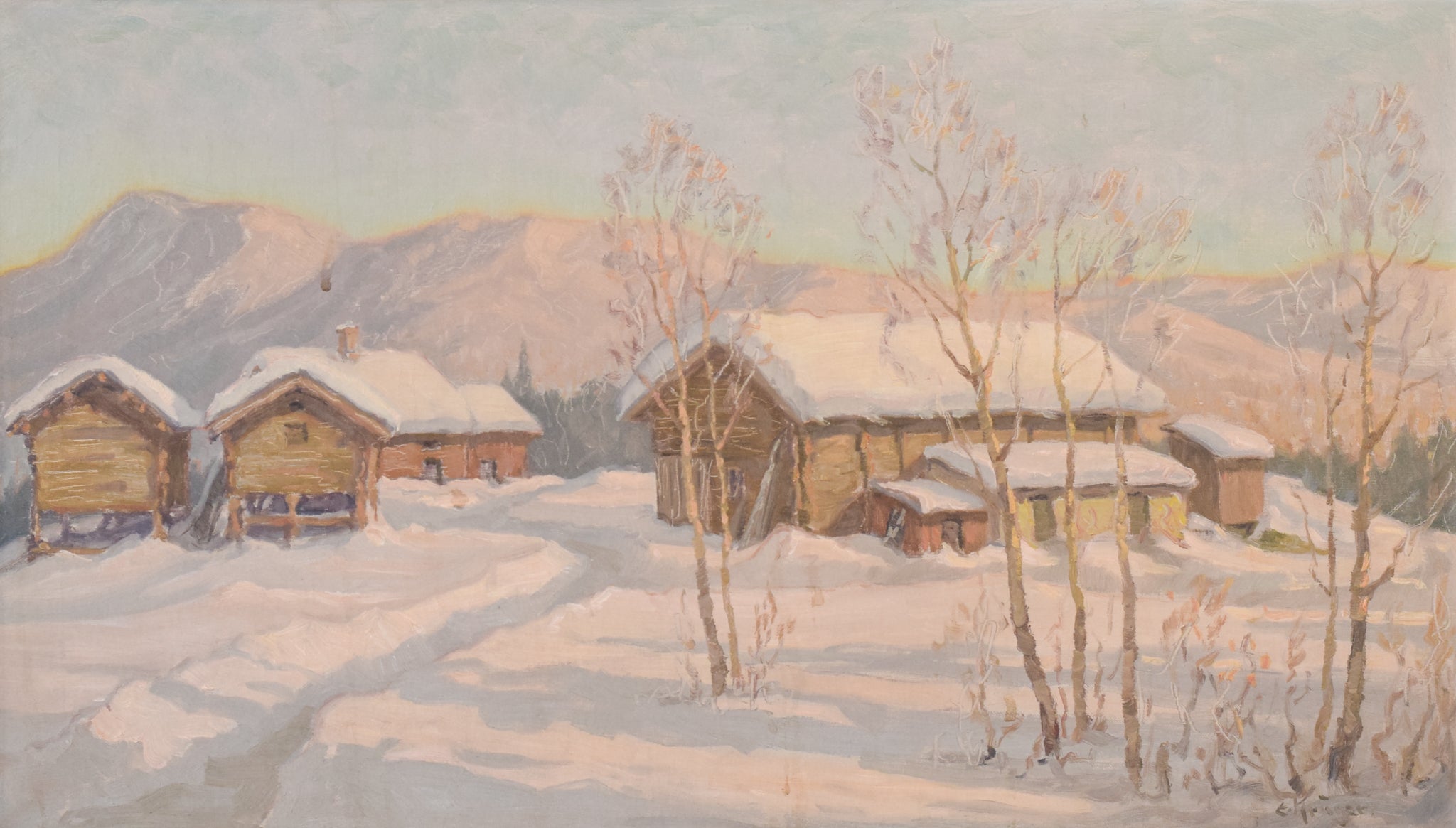 Post Impressionist Snowscape