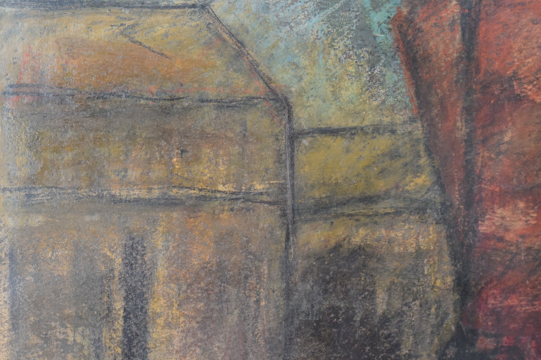 Artwork by Círculo Artístico de Sant Lluc, Expressive Harbour Scene, Made of Woodblock 