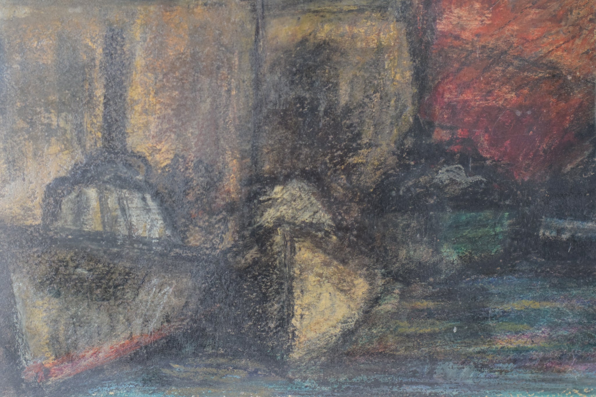 Artwork by Círculo Artístico de Sant Lluc, Expressive Harbour Scene, Made of Woodblock 