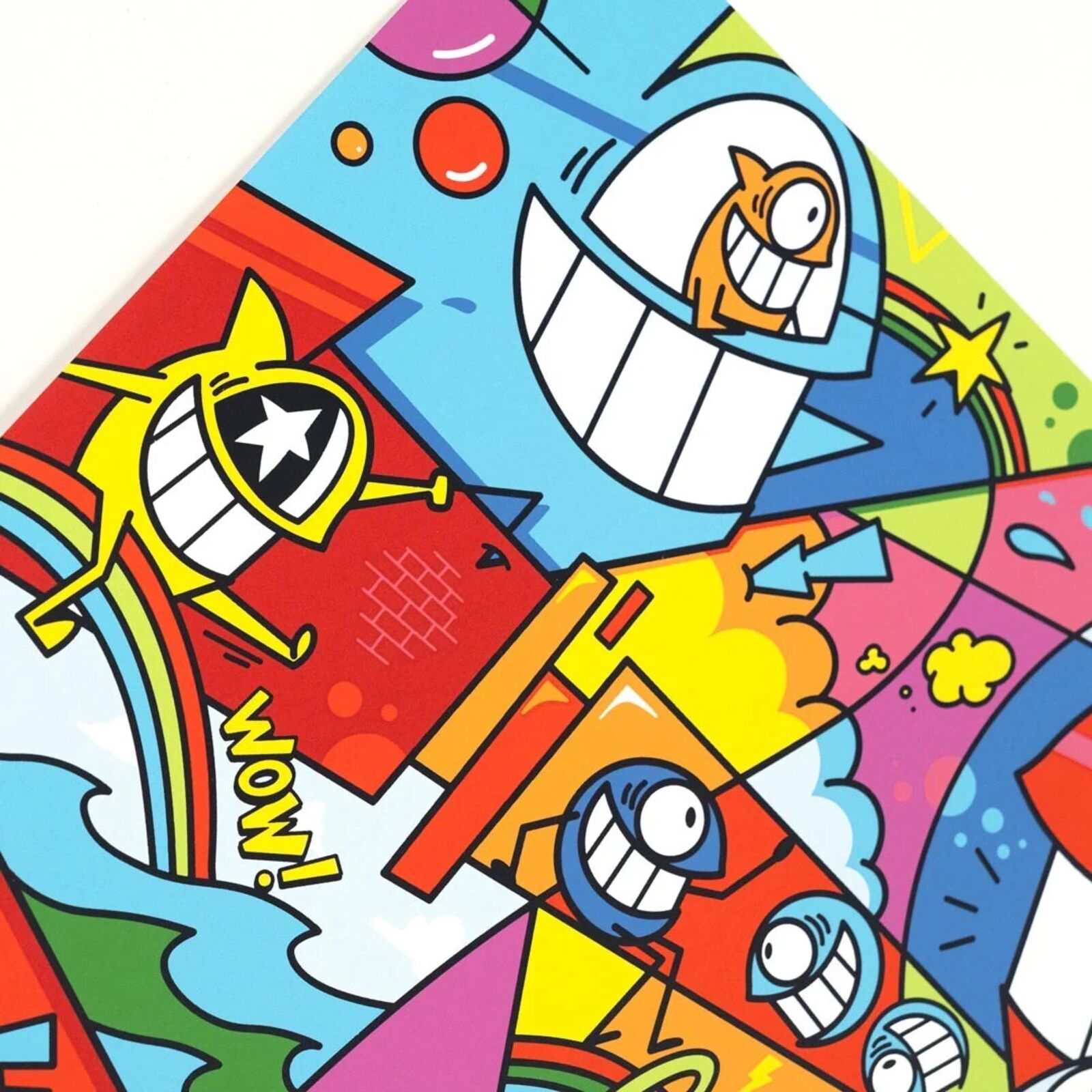 A colorful poster with a bunch of cartoon characters on it.