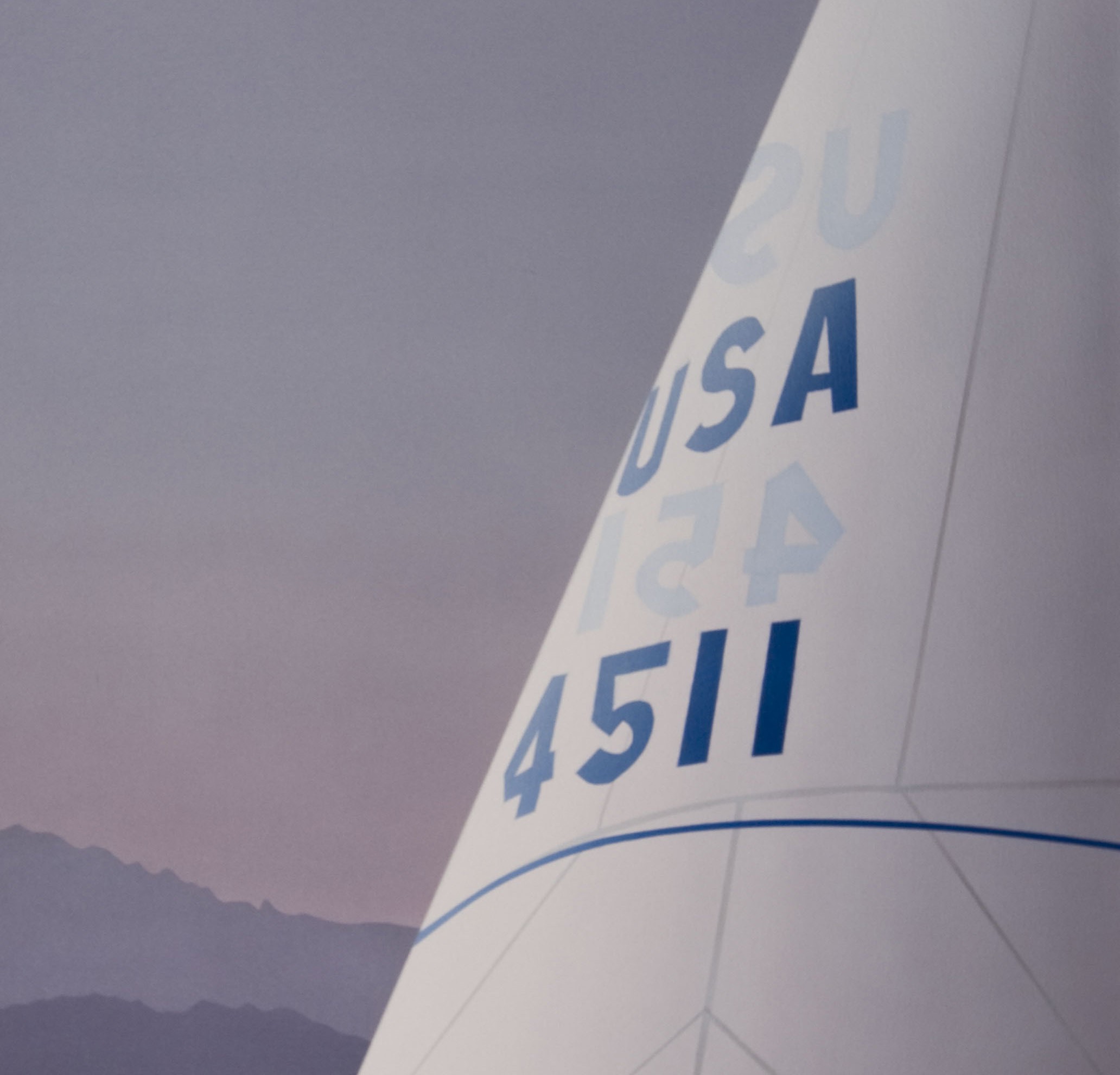 A close up of the tail of an airplane with the number 4511 written on it.