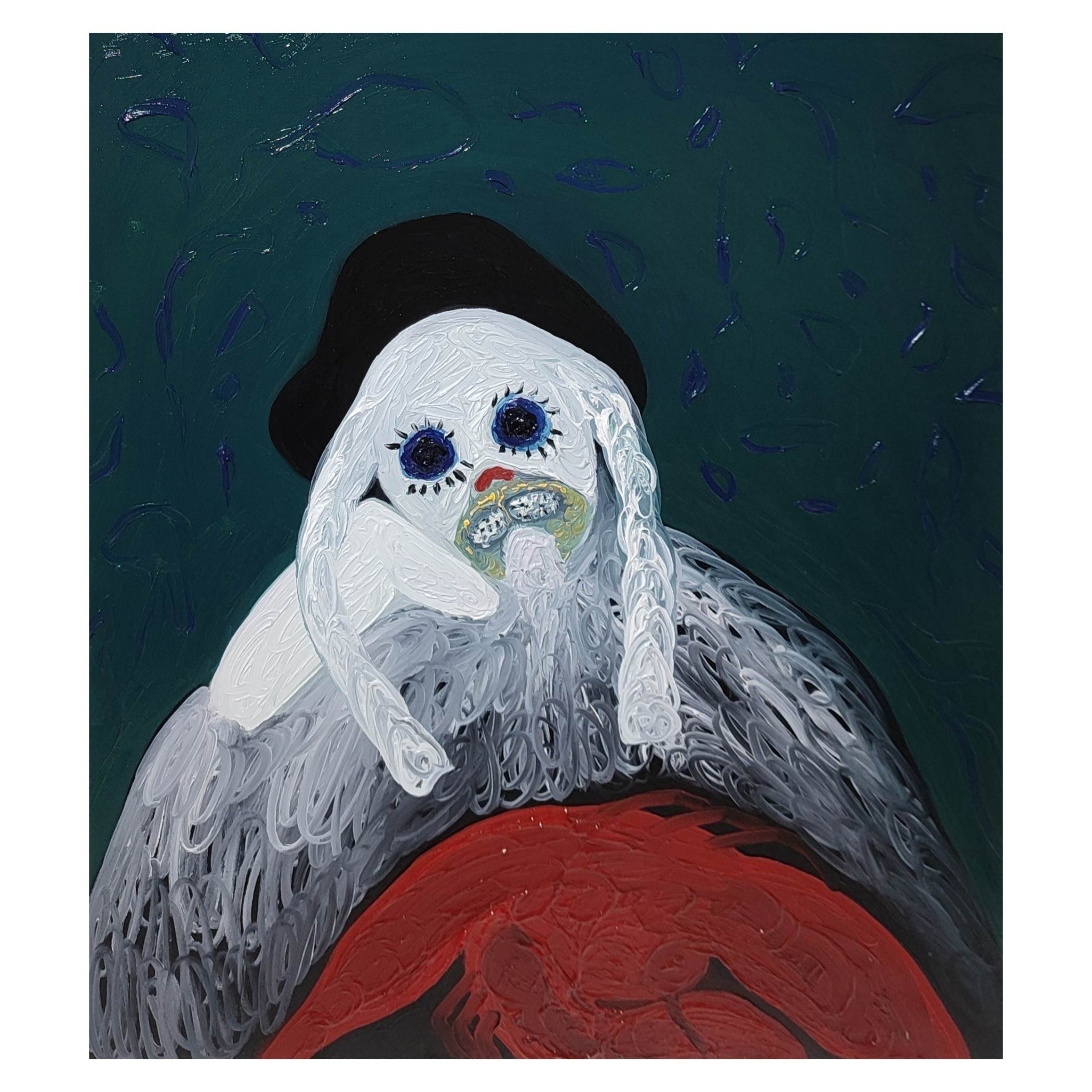 A painting of a man with a beard and a hat.