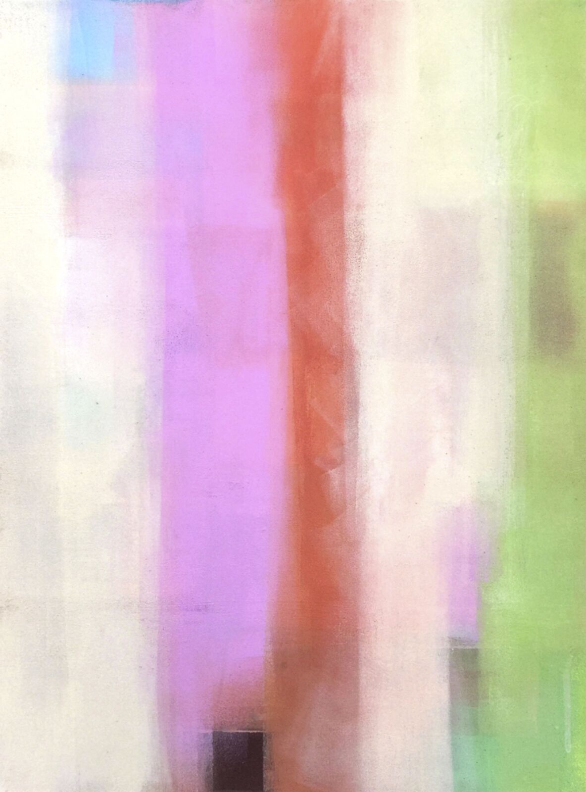 A vertical abstract composition featuring soft pastel bands of color against a textured background.