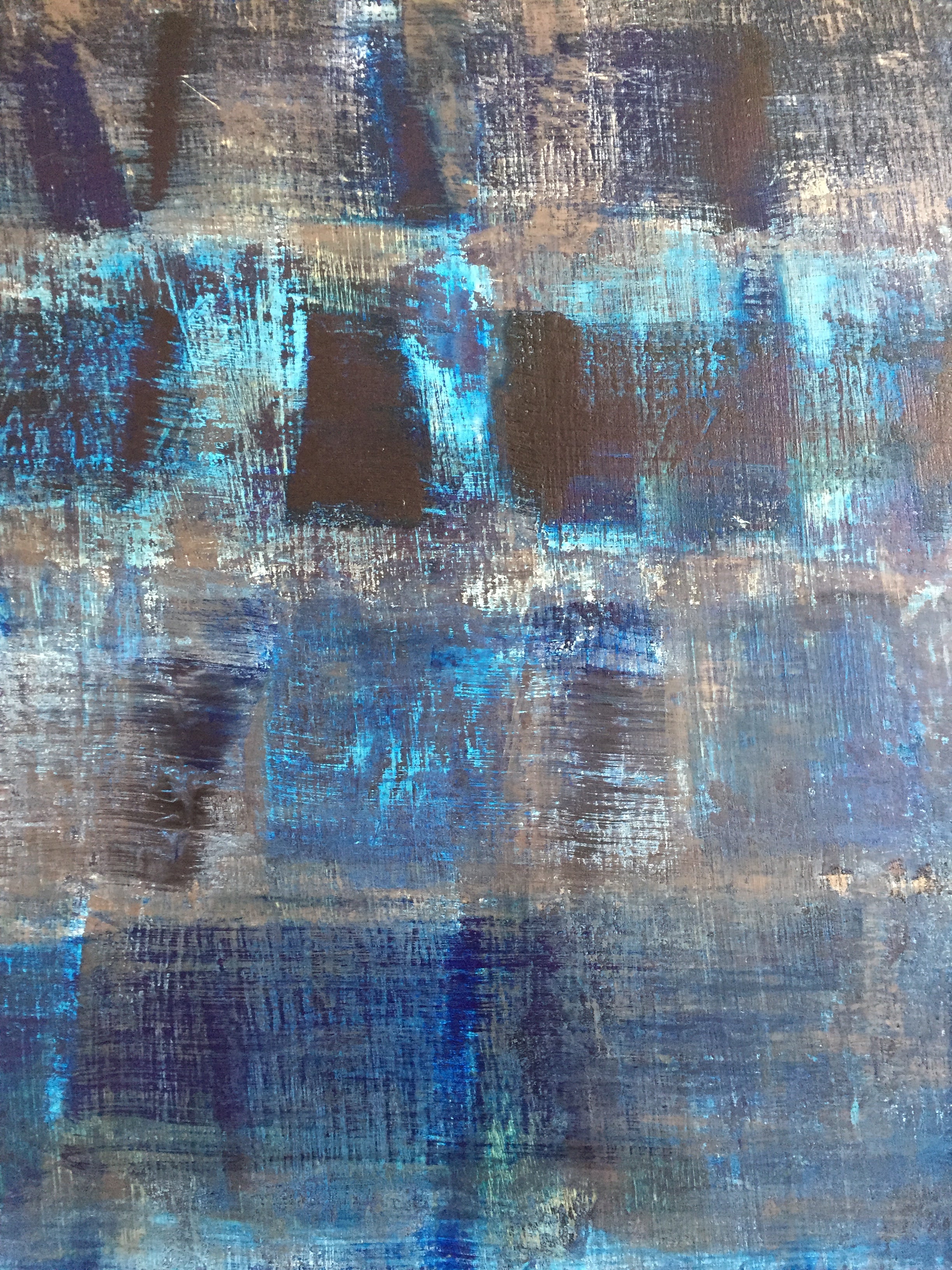 Artwork by Emily Berger, Blue on Blue, Made of Oil on wood panel 