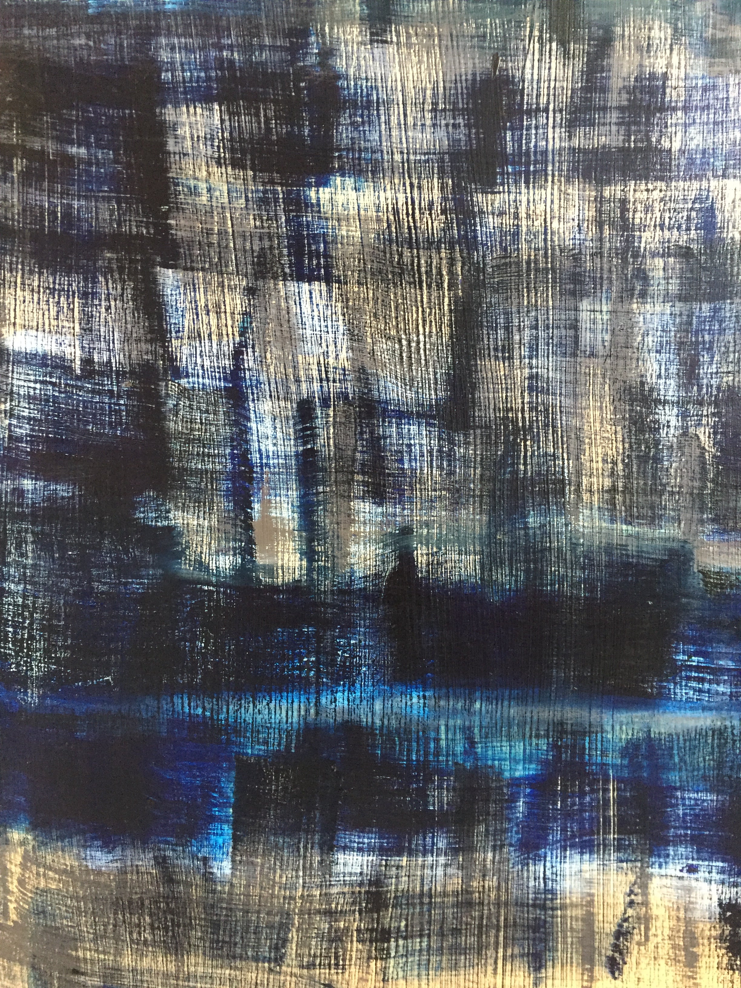 Artwork by Emily Berger, Blue on Blue, Made of Oil on wood panel 