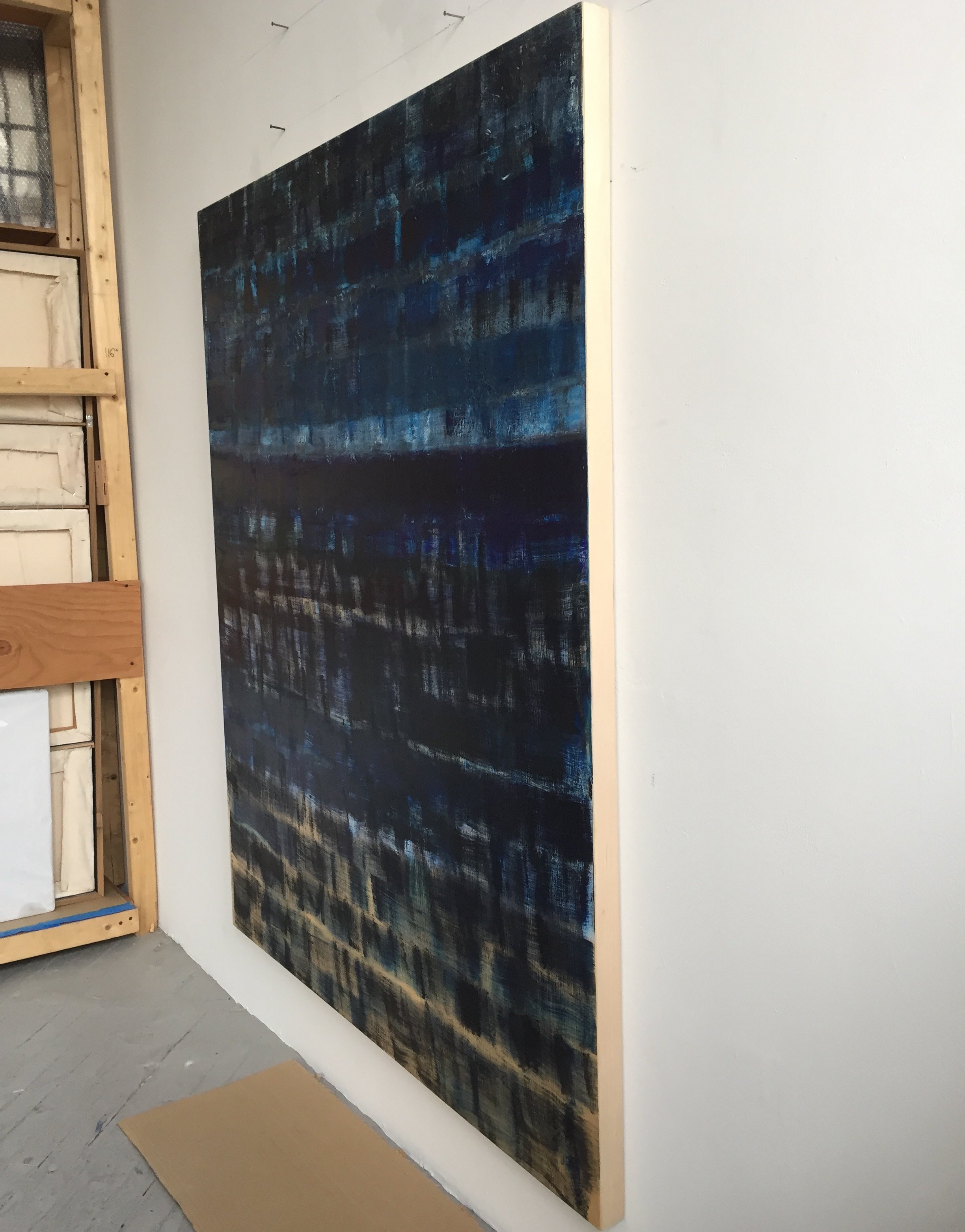 Artwork by Emily Berger, Blue on Blue, Made of Oil on wood panel 
