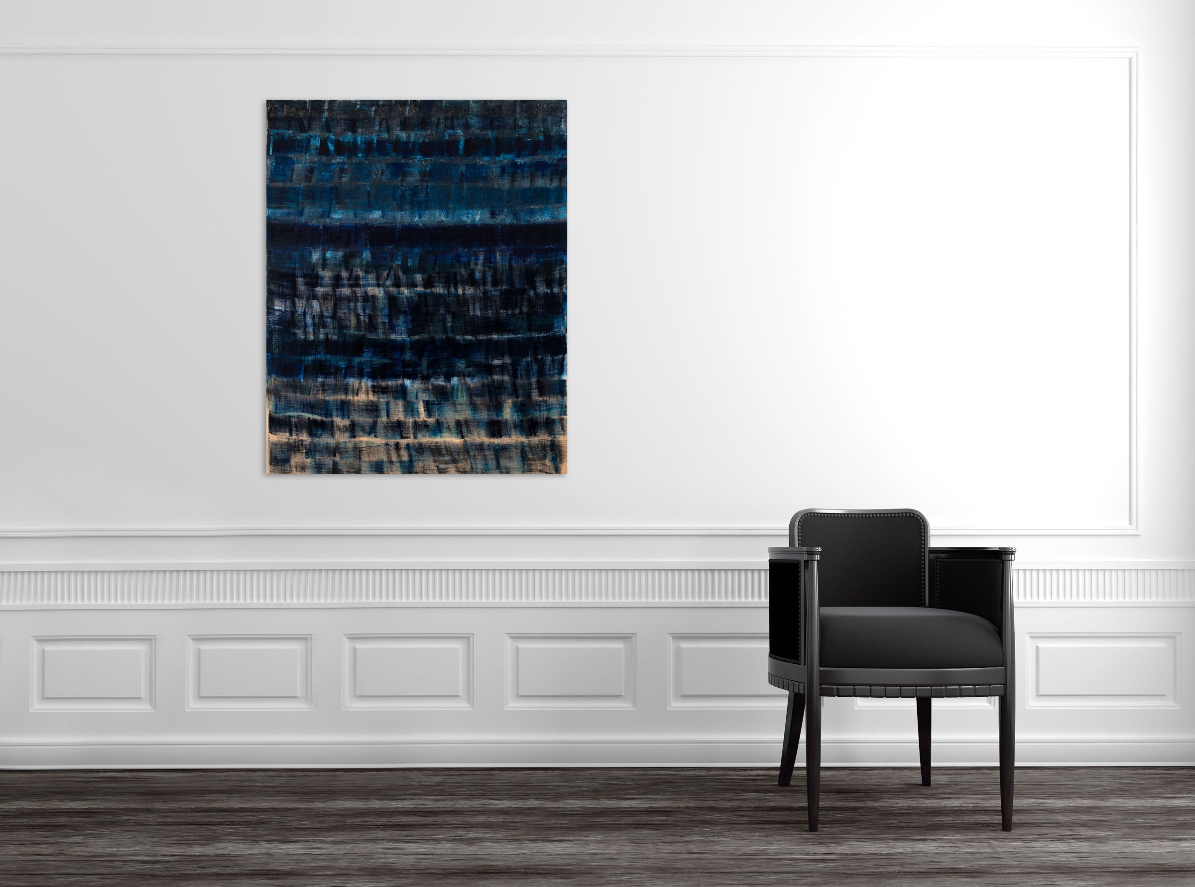 Artwork by Emily Berger, Blue on Blue, Made of Oil on wood panel 