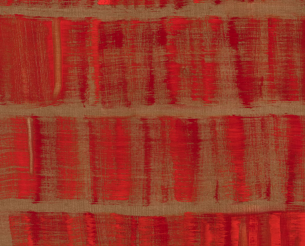 A painting of red and brown squares on a brown background.