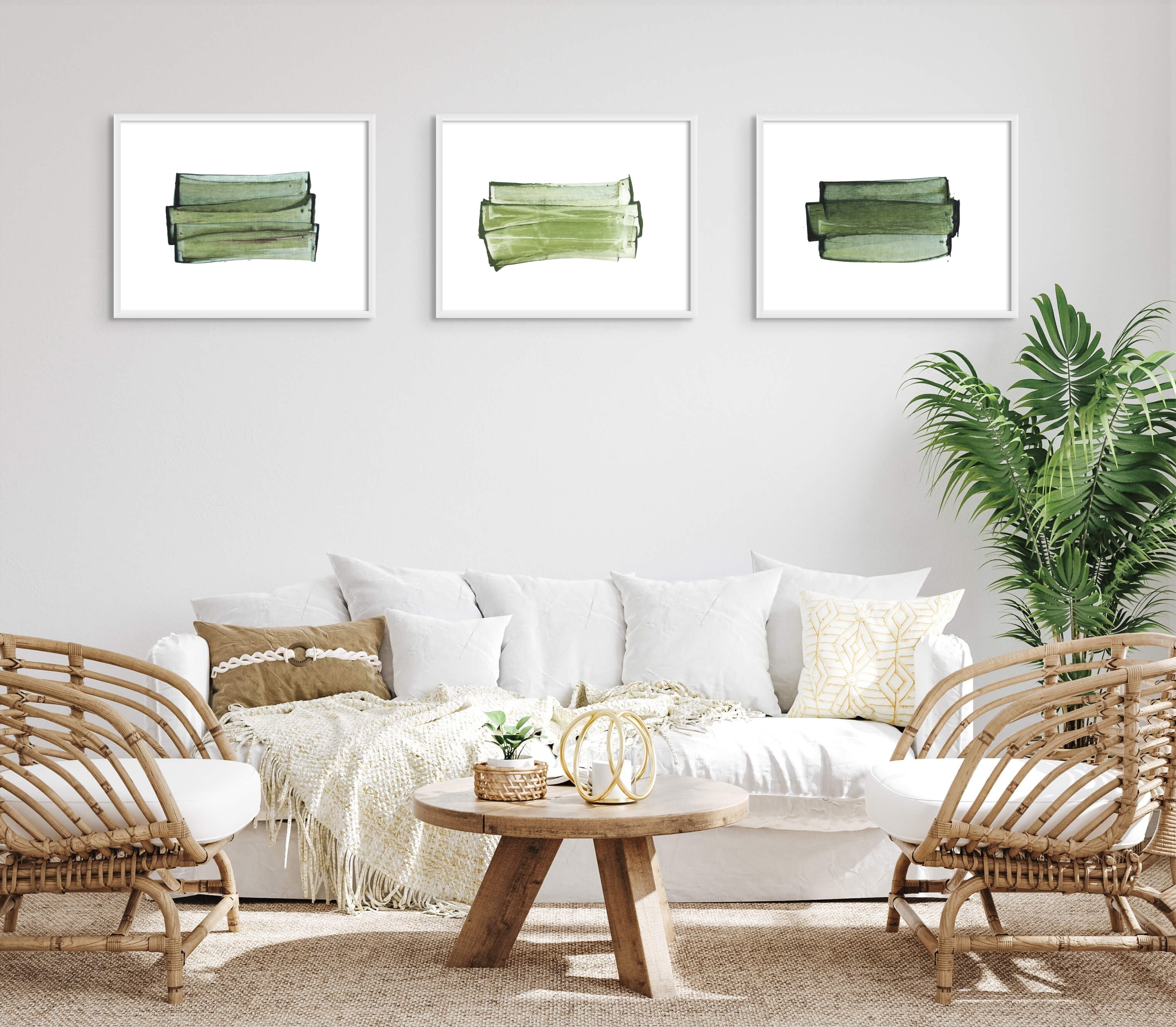 Artwork by Emma Godebska, Duo Triptych 02, Made of Acrylic on Hahnemühle paper 