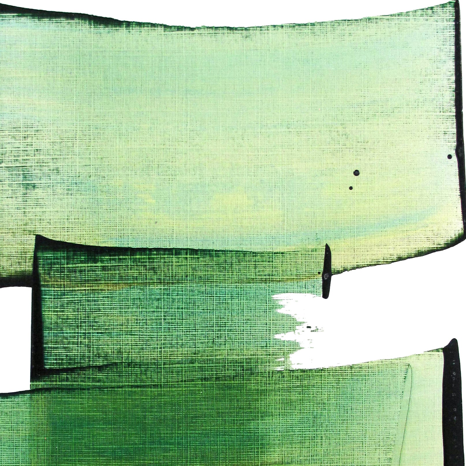 Artwork by Emma Godebska, Golden Green 10, Made of Acrylic on Hahnemühle paper 