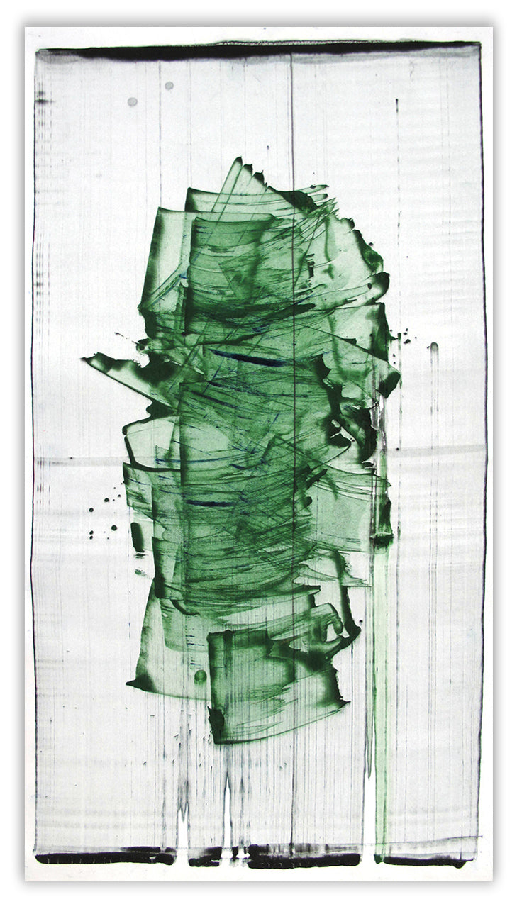 A piece of paper with a green and black design on it.