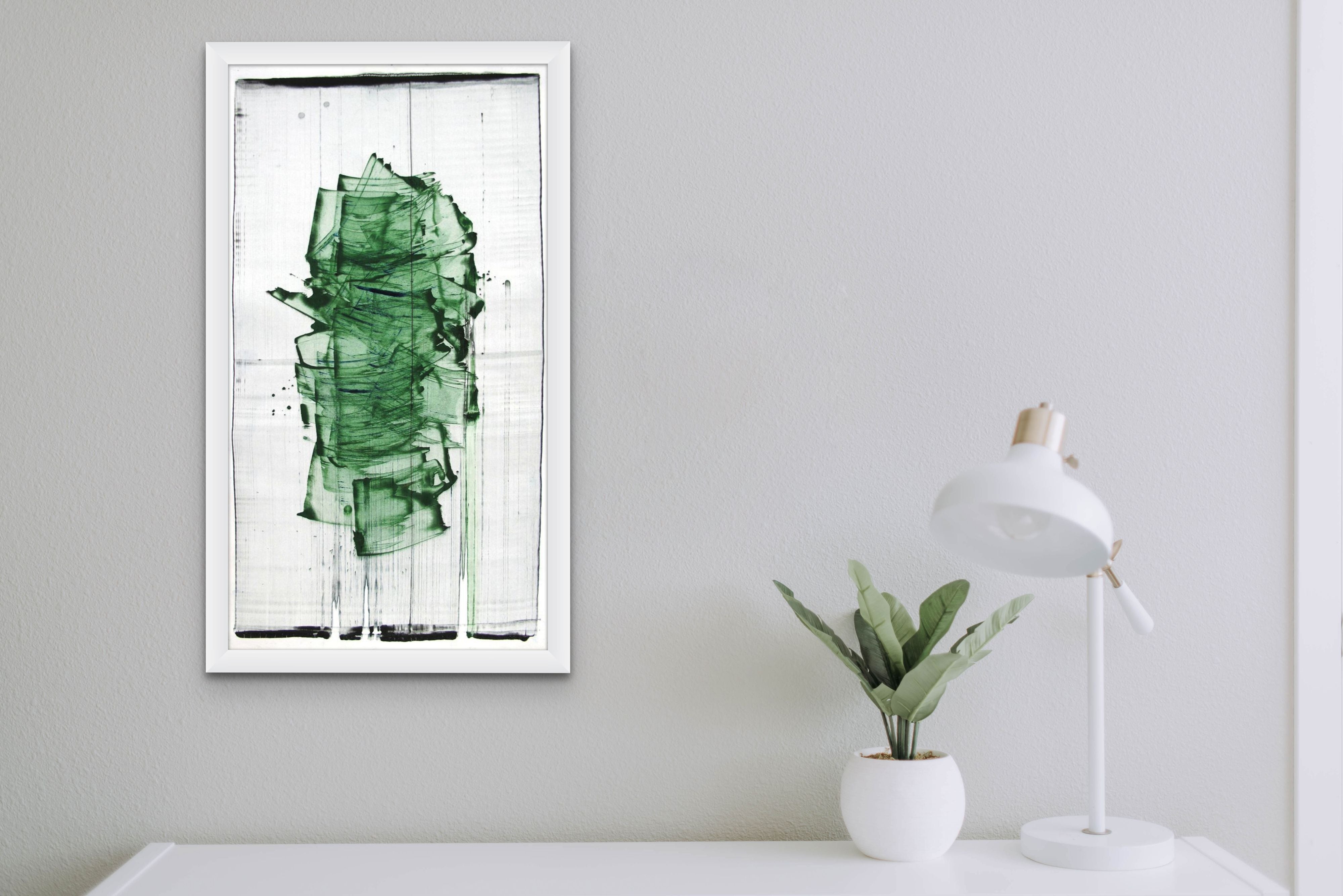 A piece of paper with a green and black design on it.