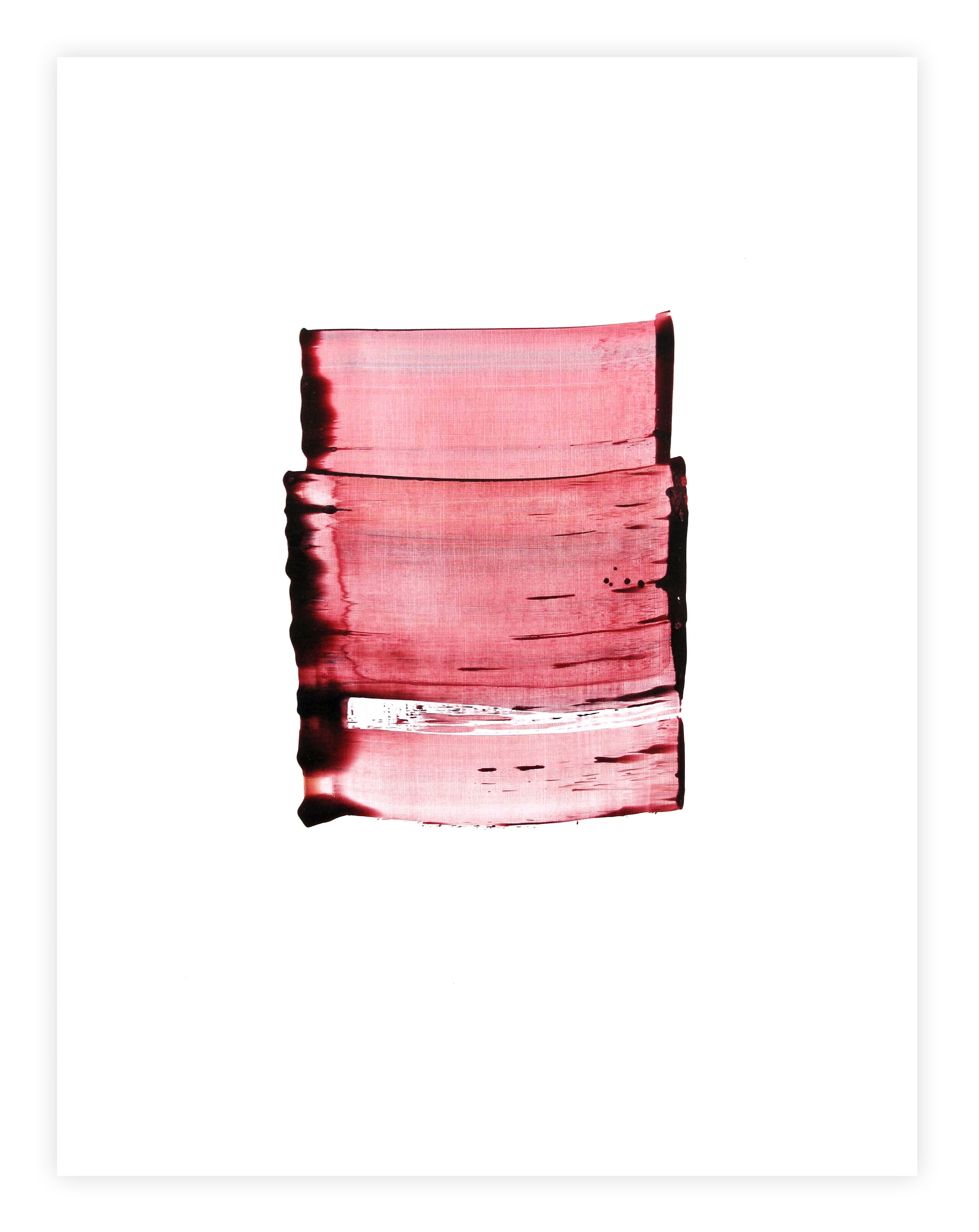 A picture of a red painting on a white background.