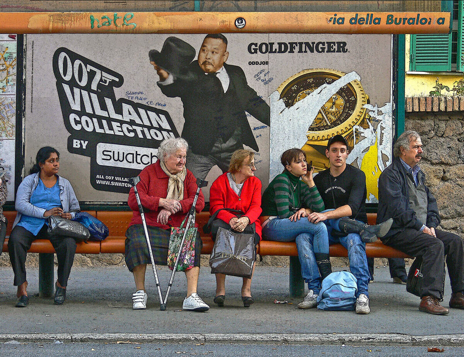 Waiting for Godot - Bus with Paola Barale Ad by Enzo Ragazzini, 2009