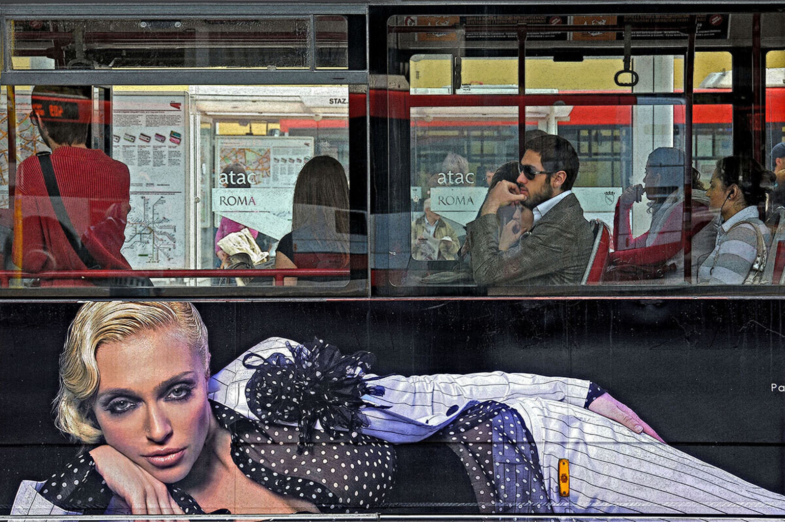 Waiting for Godot - Paola Barale Ad on a Bus by Enzo Ragazzini, 2012