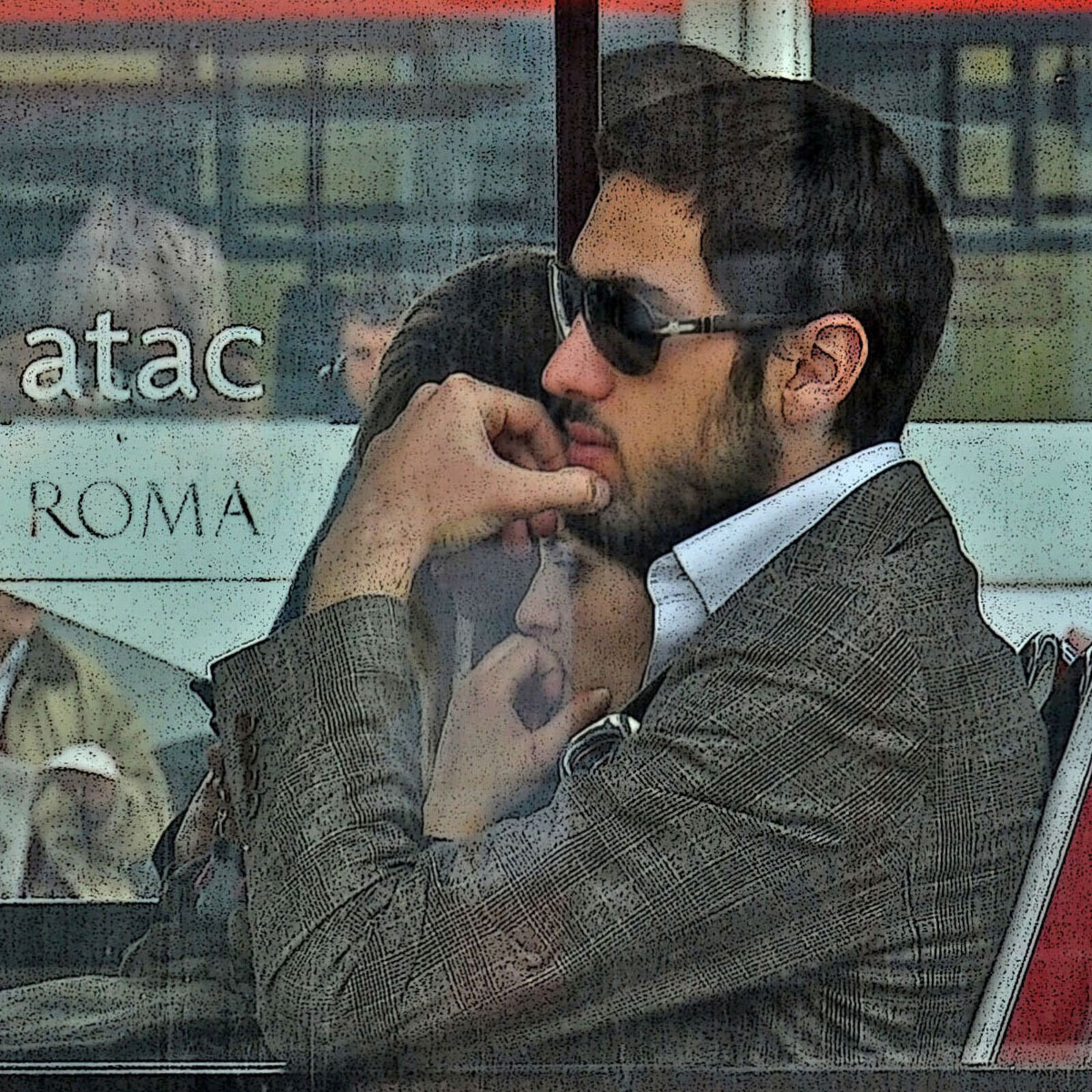 Artwork by Enzo Ragazzini, Waiting for Godot - Paola Barale Ad on a Bus, Made of Archival Giclée Pigment Print on Archival Paper 