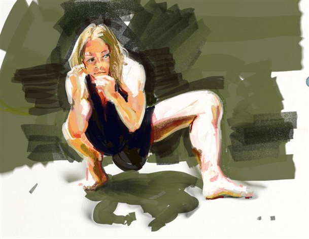 Artwork by Eric Fischl, Crouching Dancer, Made of Archival inkjet on paper 