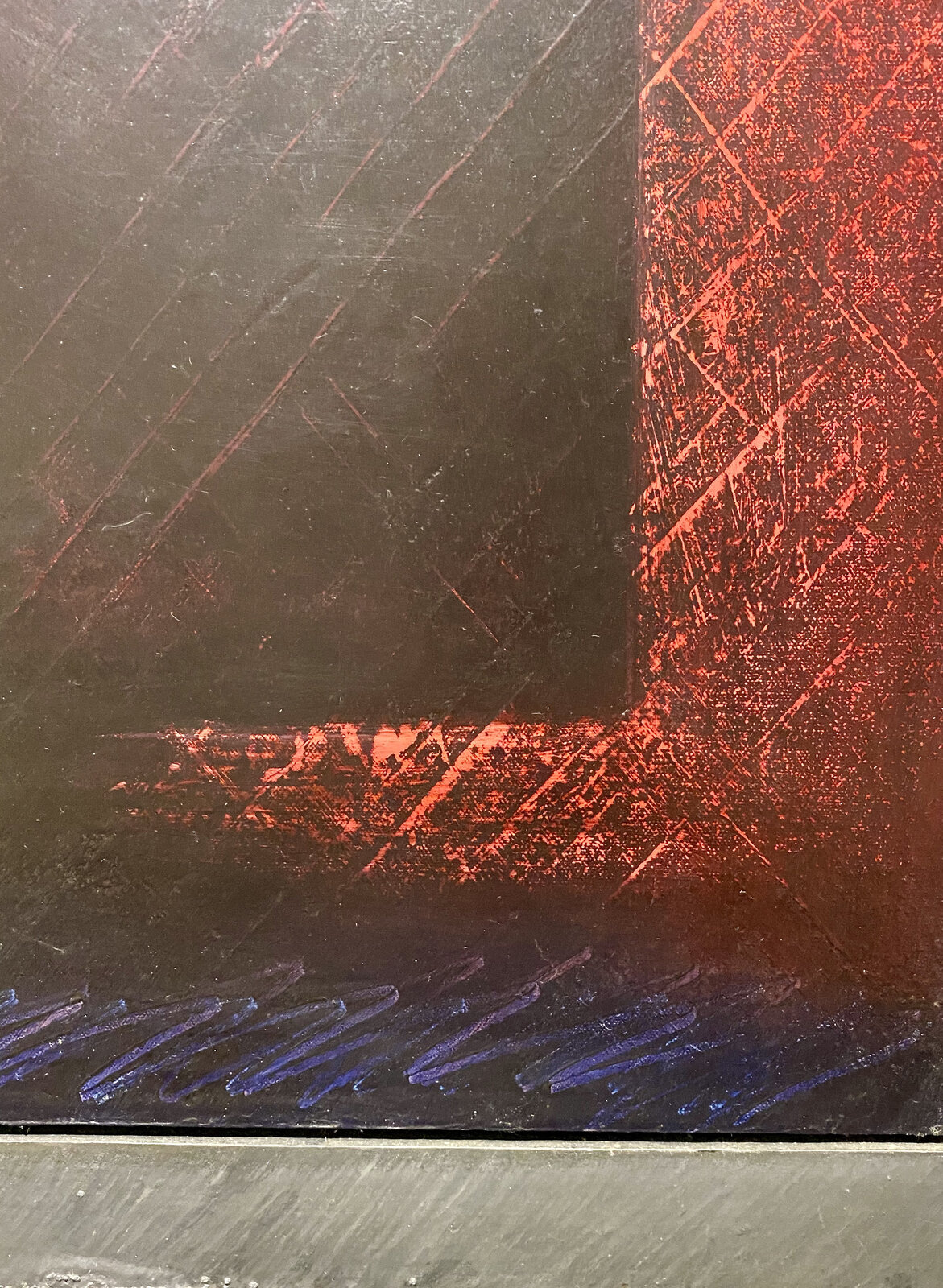 Artwork by Eric Orr, Oceans of Time, Made of Lead, Blood, and Oil on canvas 