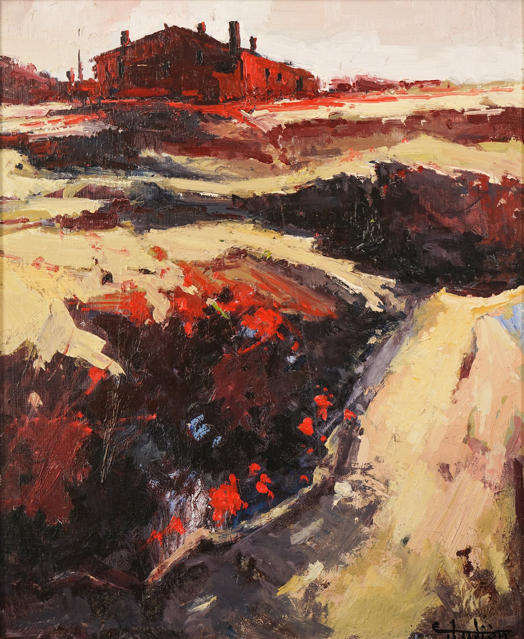 Fauve Post Impressionist Influenced Landscape by Ernest Julien Malla, 1986