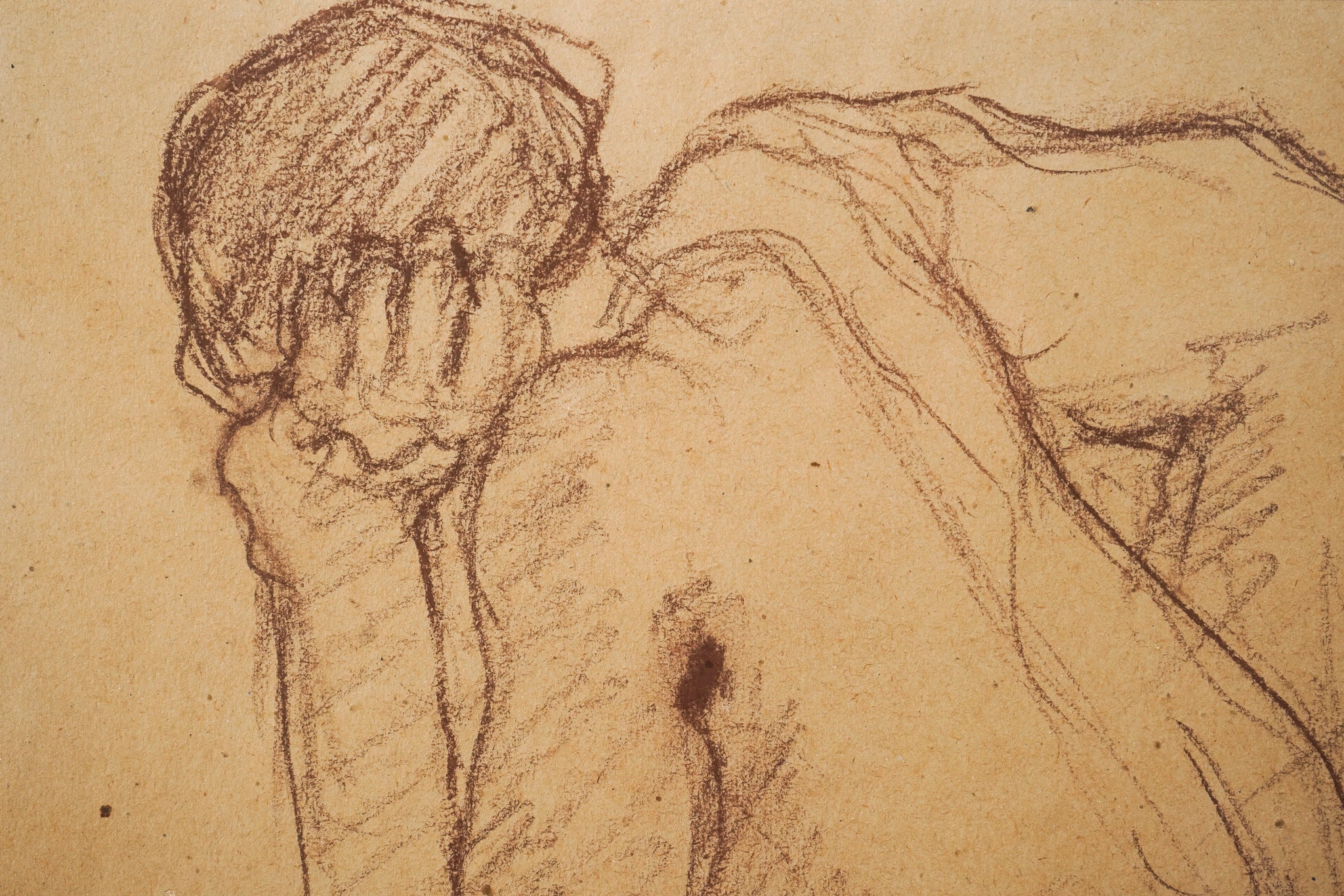 Artwork by Ernest Julien Malla, Two Framed Life Drawings, Made of Graphite on paper 