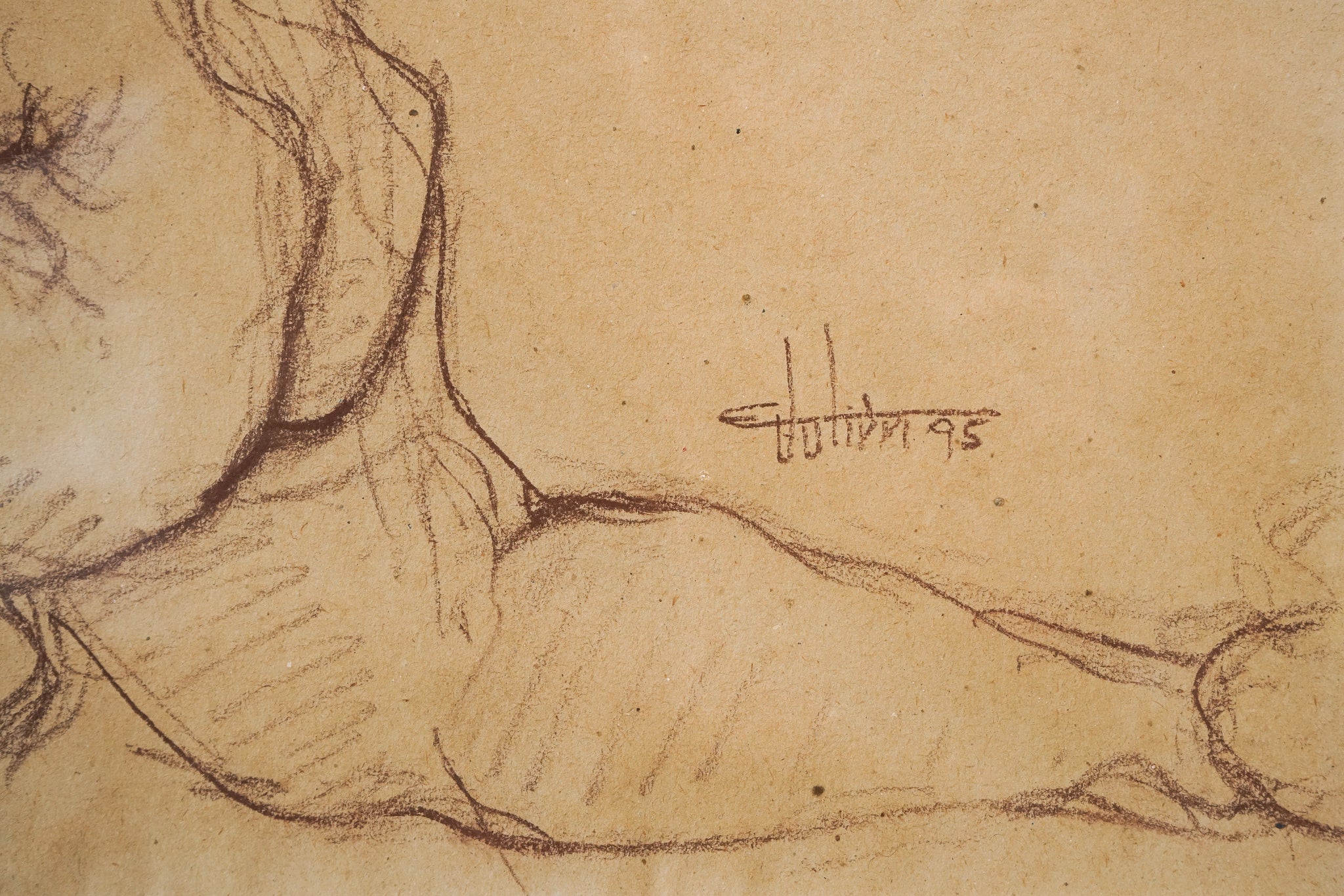 Artwork by Ernest Julien Malla, Two Framed Life Drawings, Made of Graphite on paper 