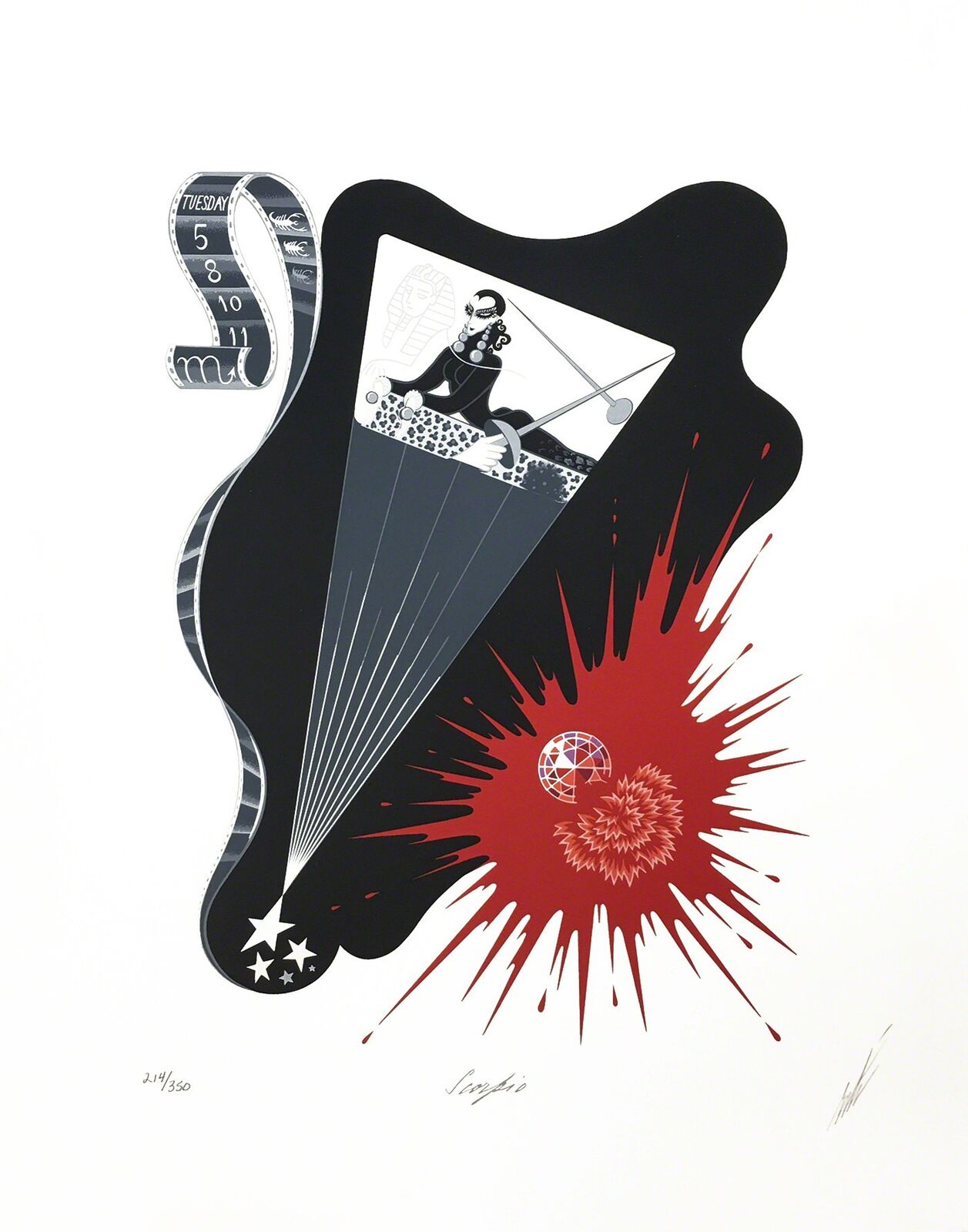 Artwork by Erté, SCORPIO, Made of Serigraph 