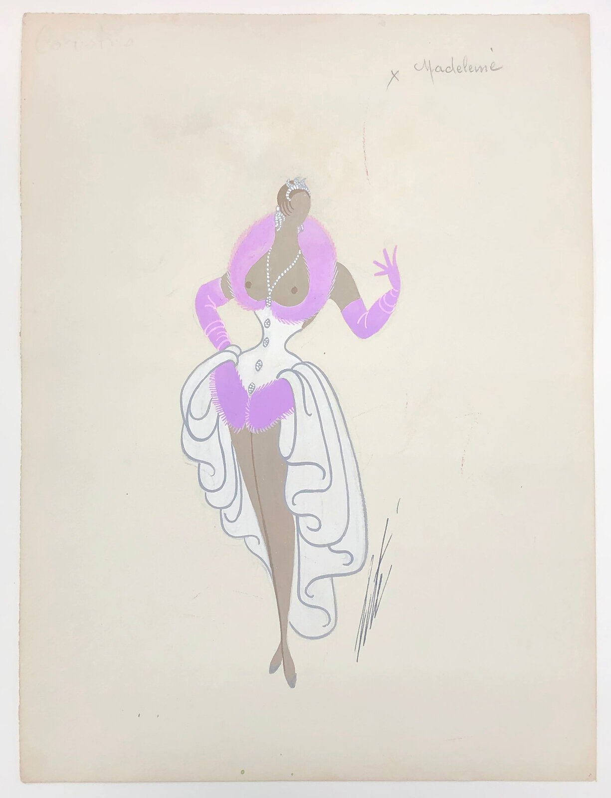 Artwork by Erté, Madeleine (Original Gouche), Made of Gouache On Paper 