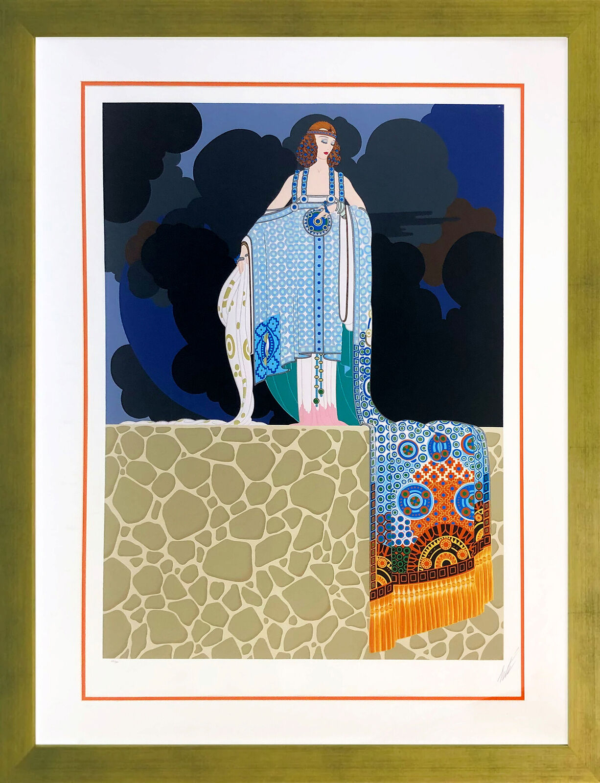 Artwork by Erté, Mary Garden (framed signed embossed serigraph with foil stamping), Made of Serigraph 