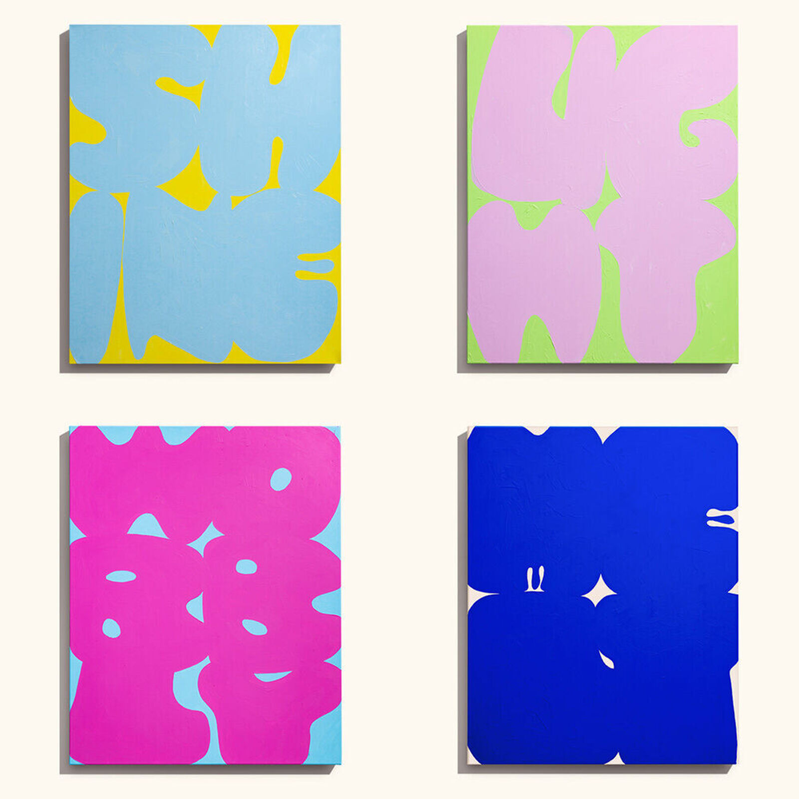 Artwork by Erwin Wurm, Shine, Light, Wobbly and Melt (Flat Sculpture) - Set of 4, Made of Relief print on canvas 