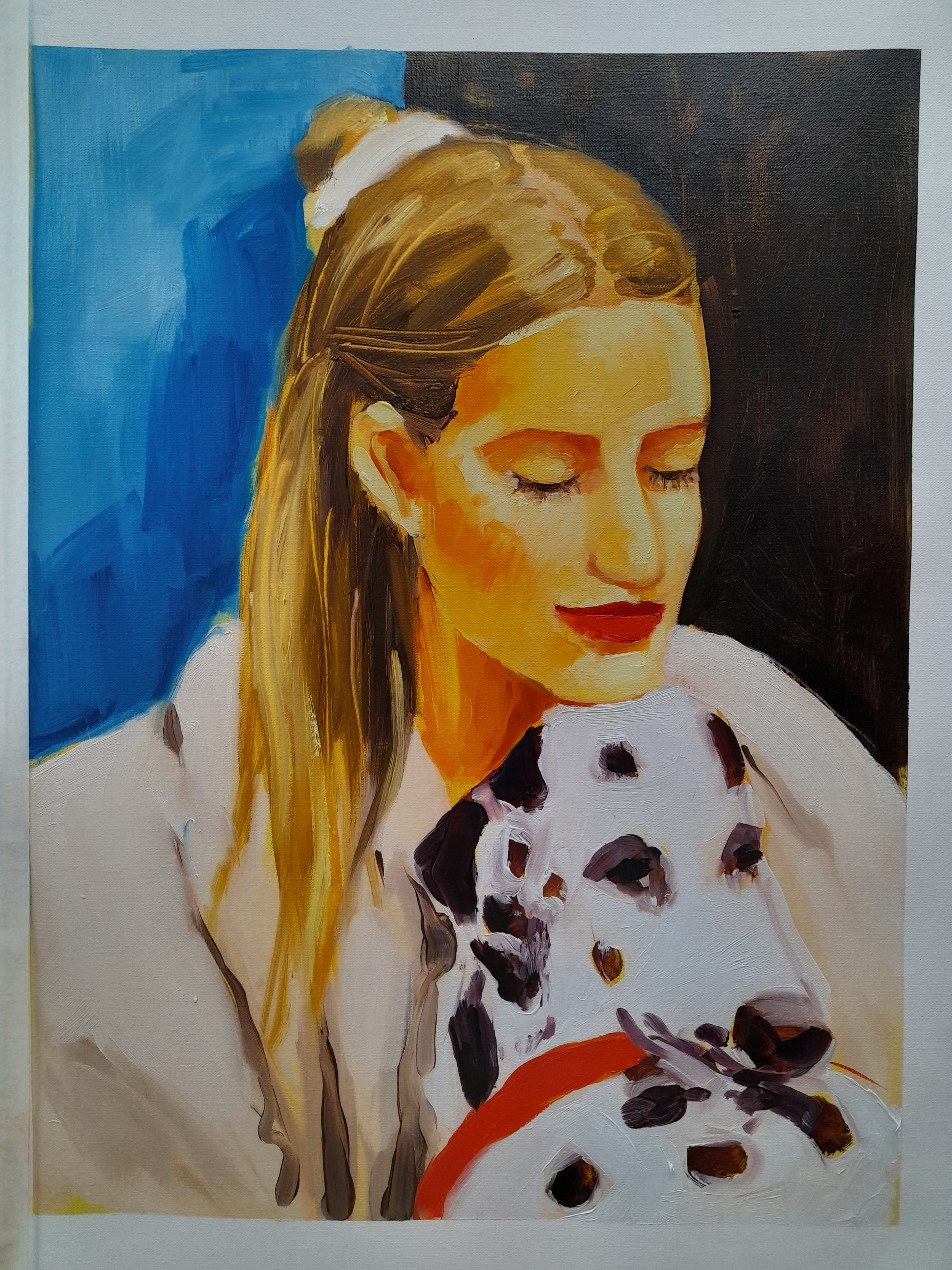Girl with Dalmatian by Eugenia Cuellar, 2024
