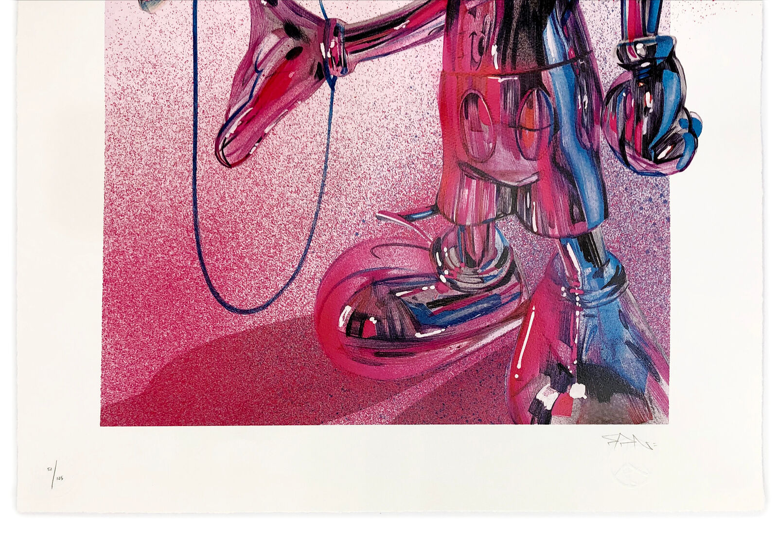 A painting of a mickey mouse and minnie mouse holding hands.